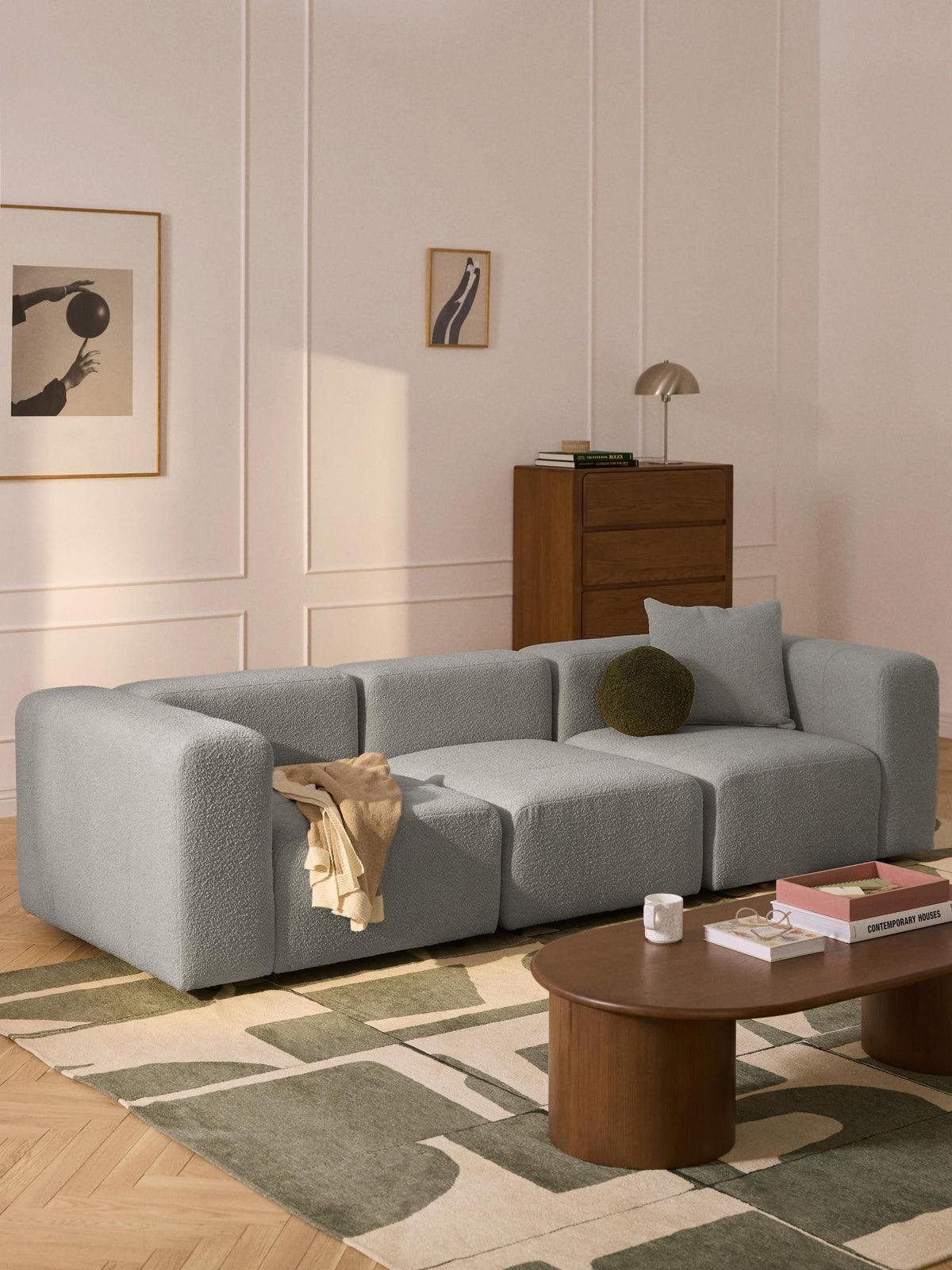 Lena Bouclé Modular Sofa (4-seater)