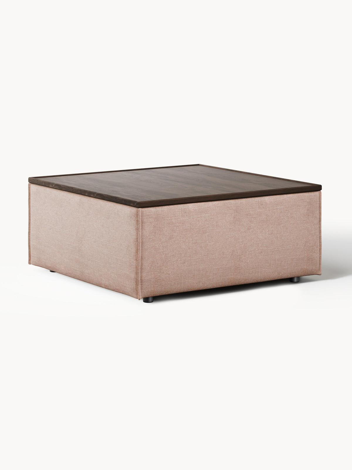 Lennon Linen Blend Ottoman with Storage