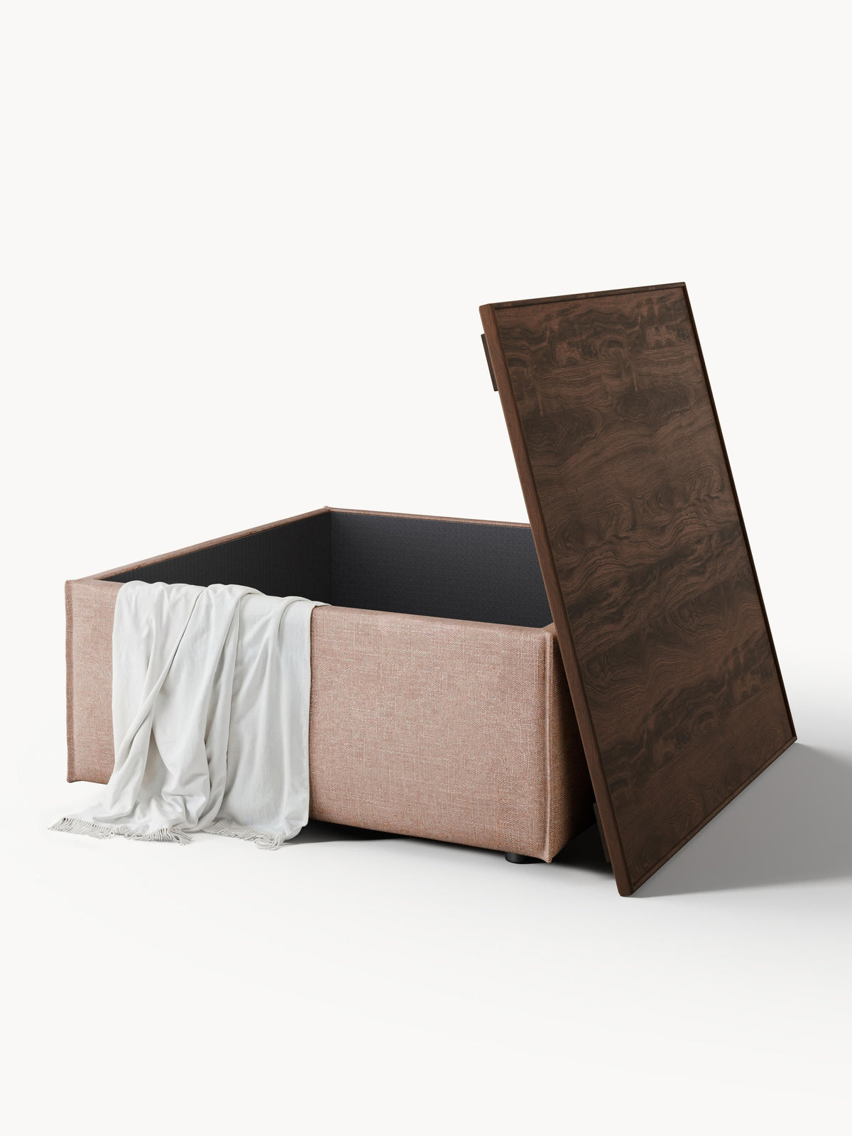 Lennon Linen Blend Ottoman with Storage