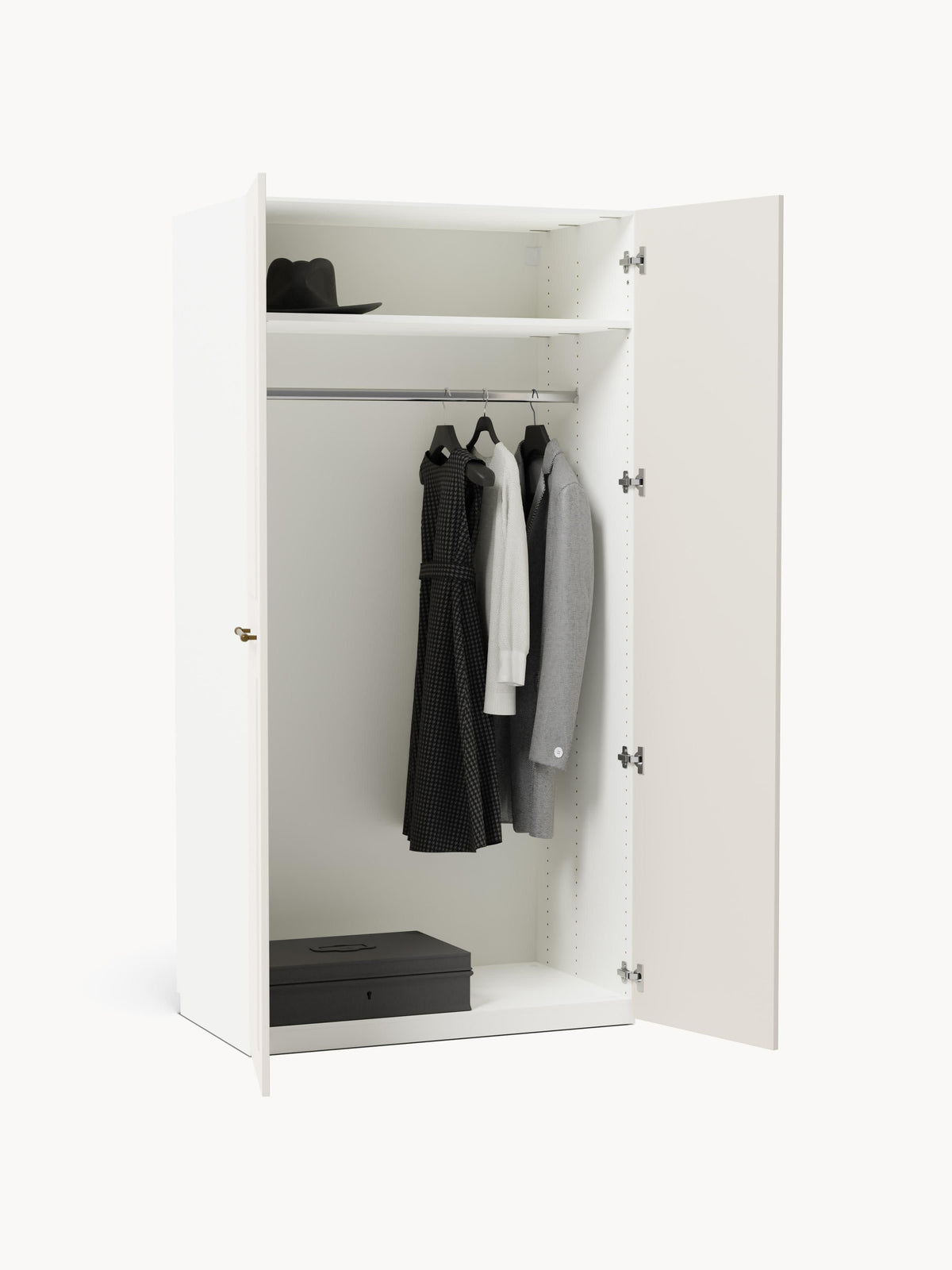 Charlotte Modular Hinged Door Wardrobe, 100 cm Wide, in various sizes