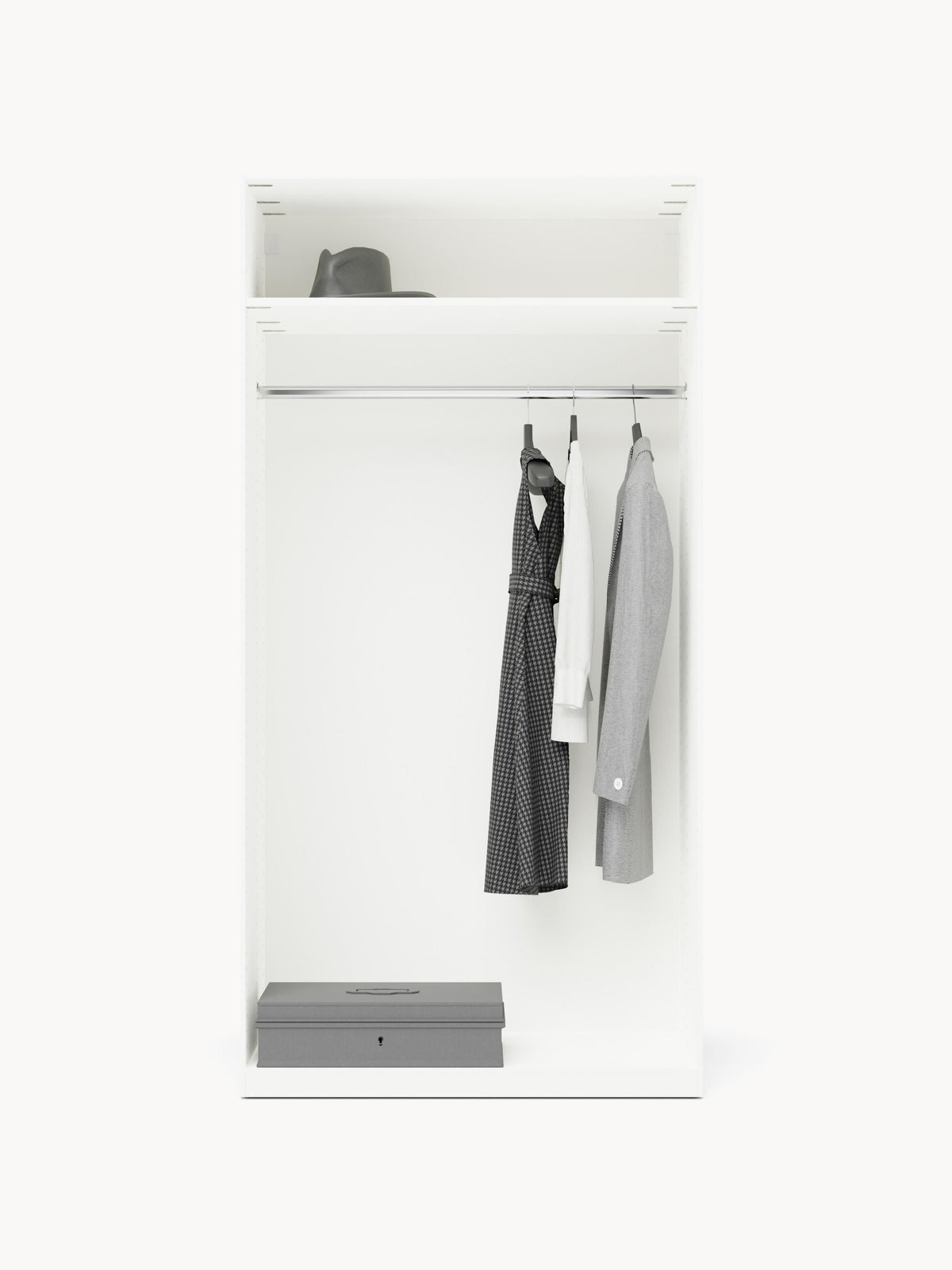 Charlotte Modular Hinged Door Wardrobe, 100 cm Wide, in various sizes