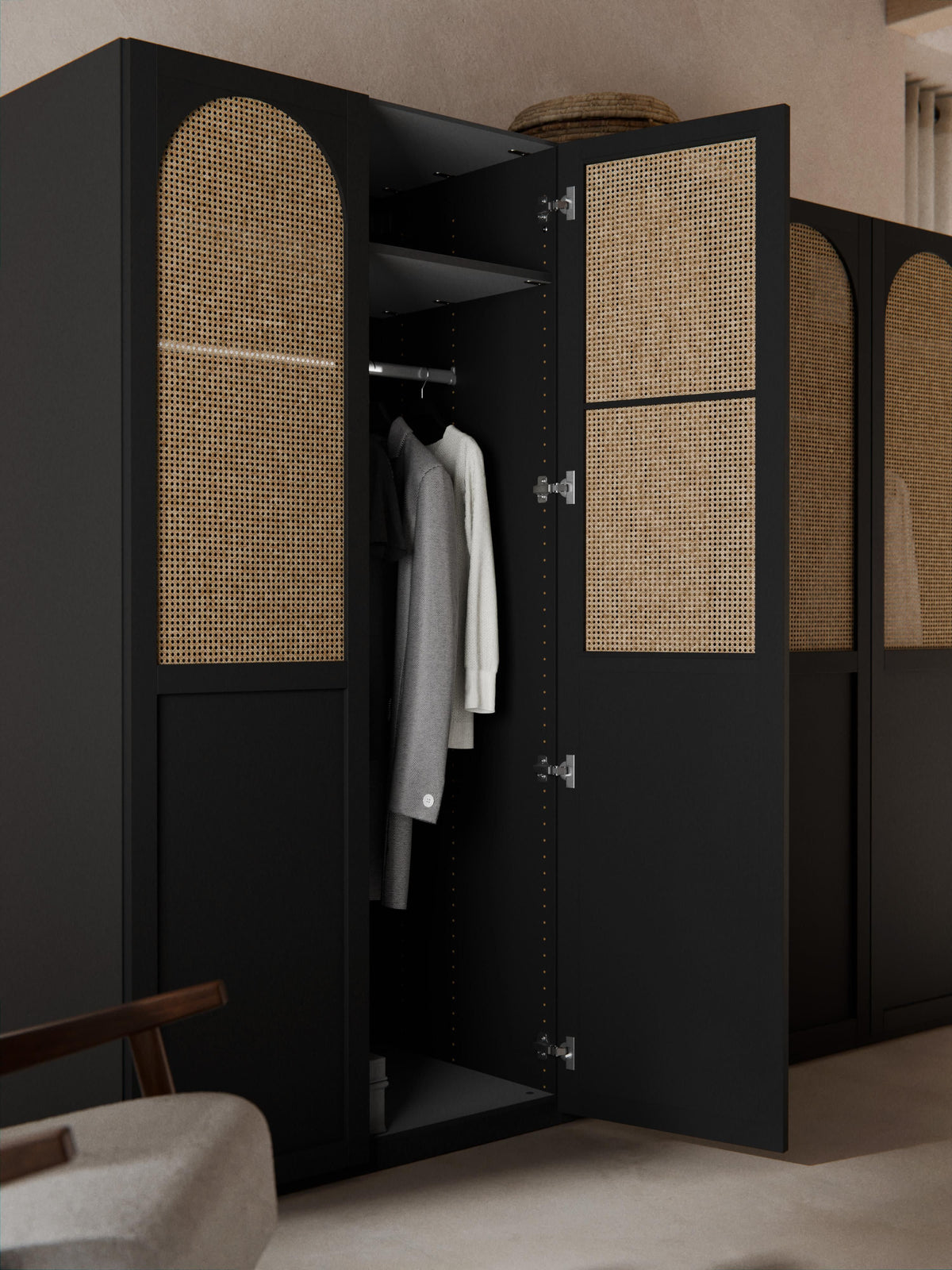 Jeanne Modular Hinged Door Wardrobe, 250 cm Wide, in various sizes