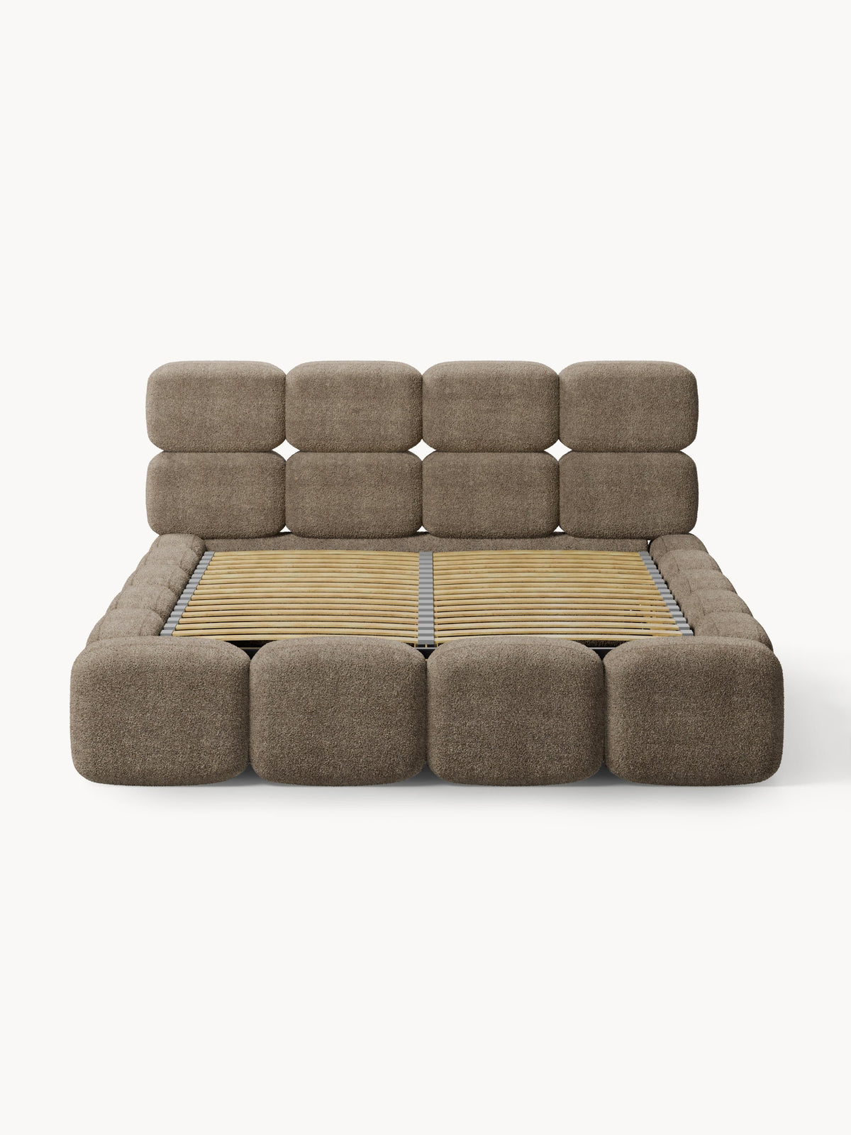 Tayla Upholstered Teddy Bouclé Bed with Storage Space
