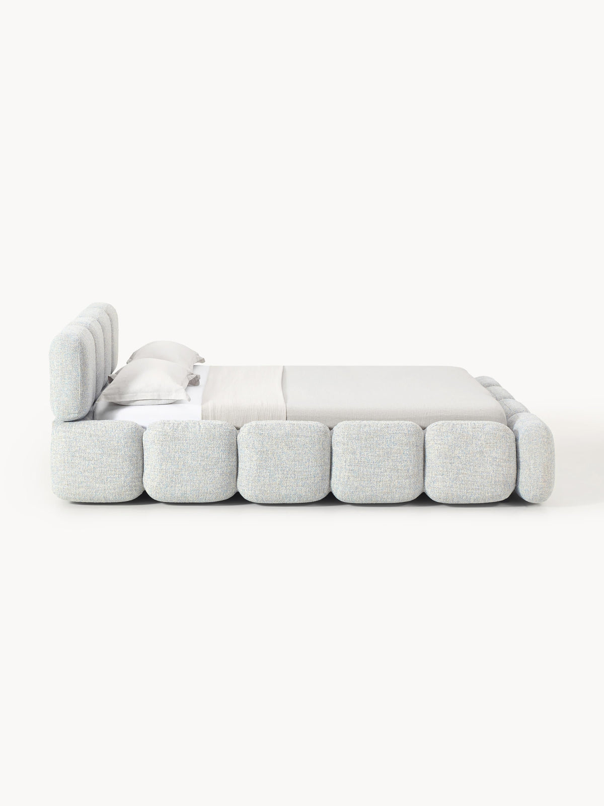 Tayla Upholstered Bouclé Bed with Storage Space