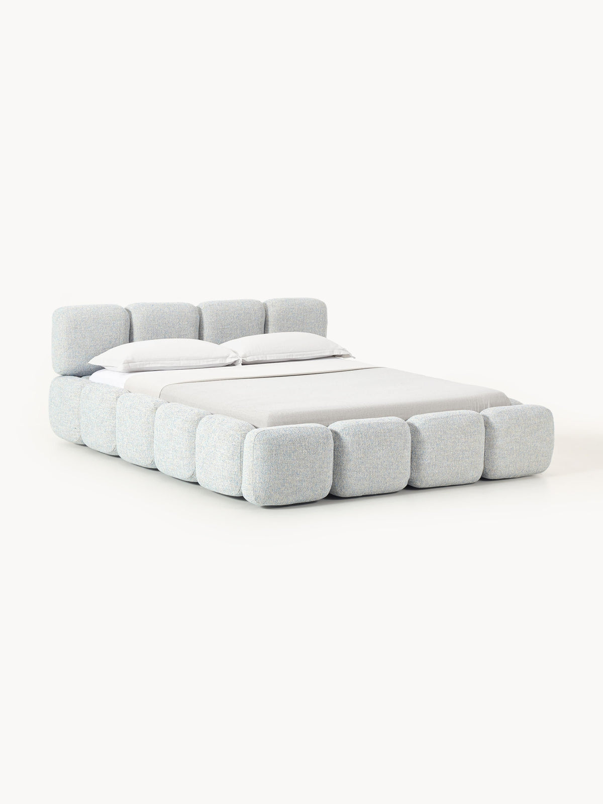 Gallery image 1 - Upholstered Bouclé Bed Tayla with Storage Space