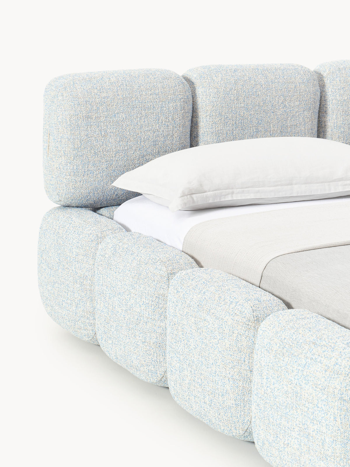Tayla Upholstered Bouclé Bed with Storage Space