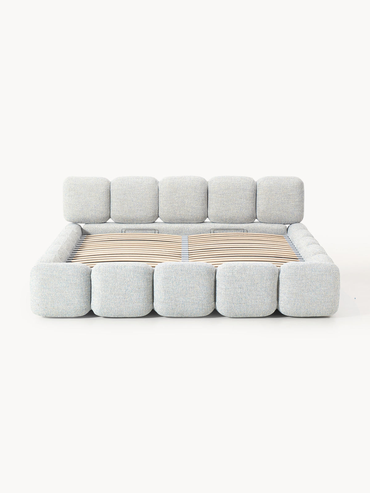 Tayla Upholstered Bouclé Bed with Storage Space