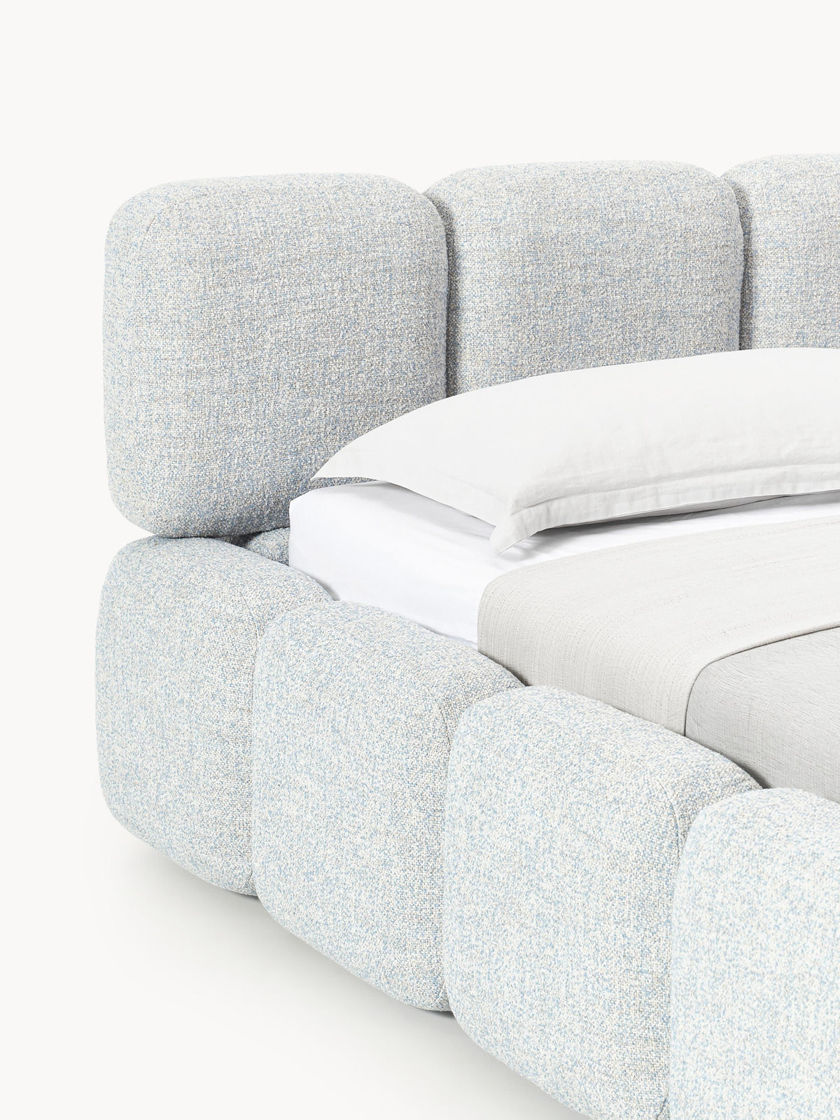Tayla Upholstered Bouclé Bed with Storage Space