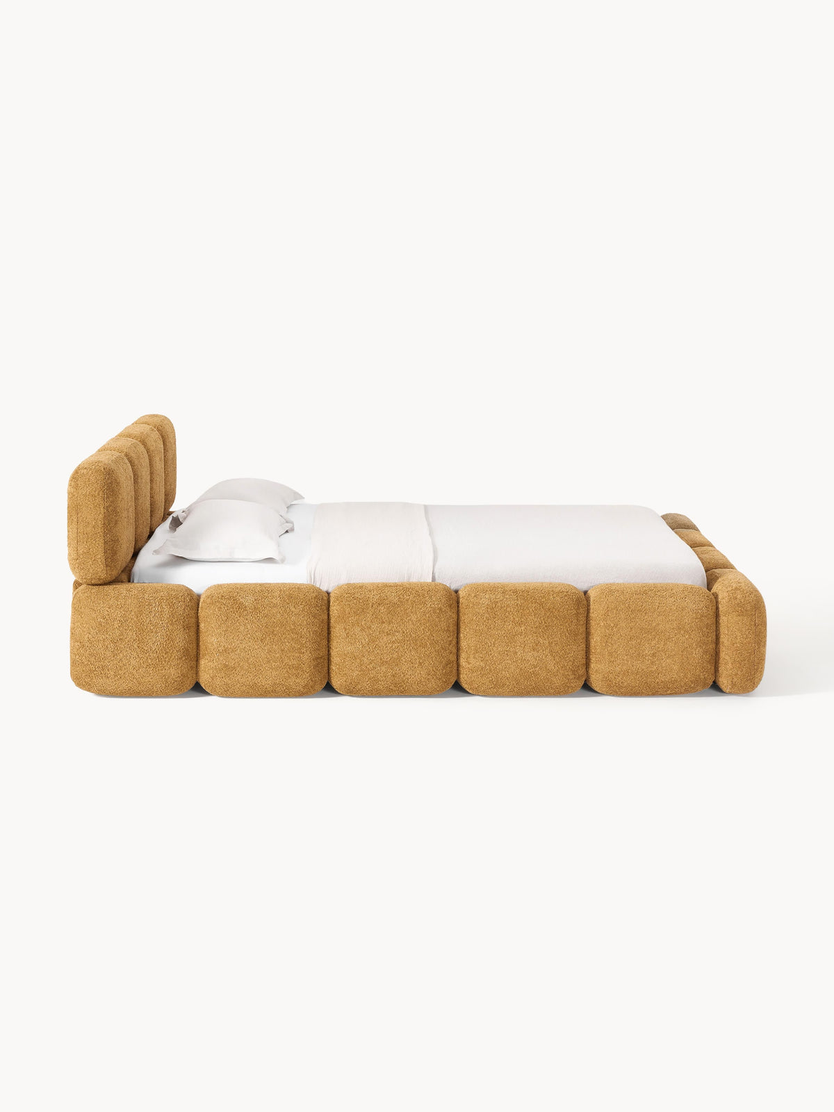 Tayla Upholstered Teddy Bouclé Bed with Storage Space
