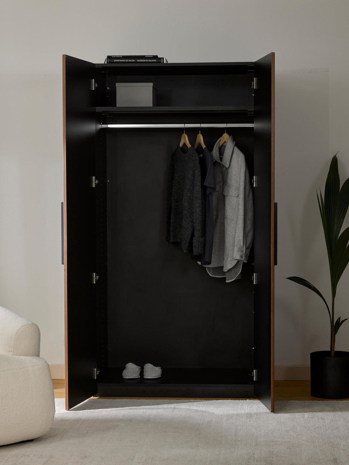 Simone Modular Hinged Door Wardrobe, 100 cm Wide, in various sizes