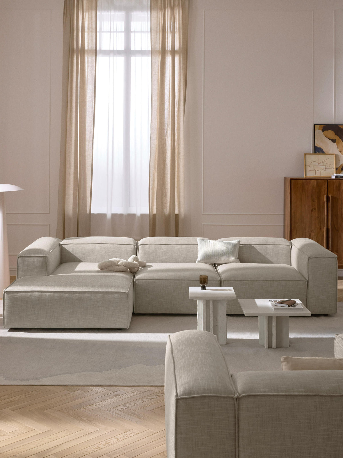 Lennon Linen Blend Corner Chaise Module