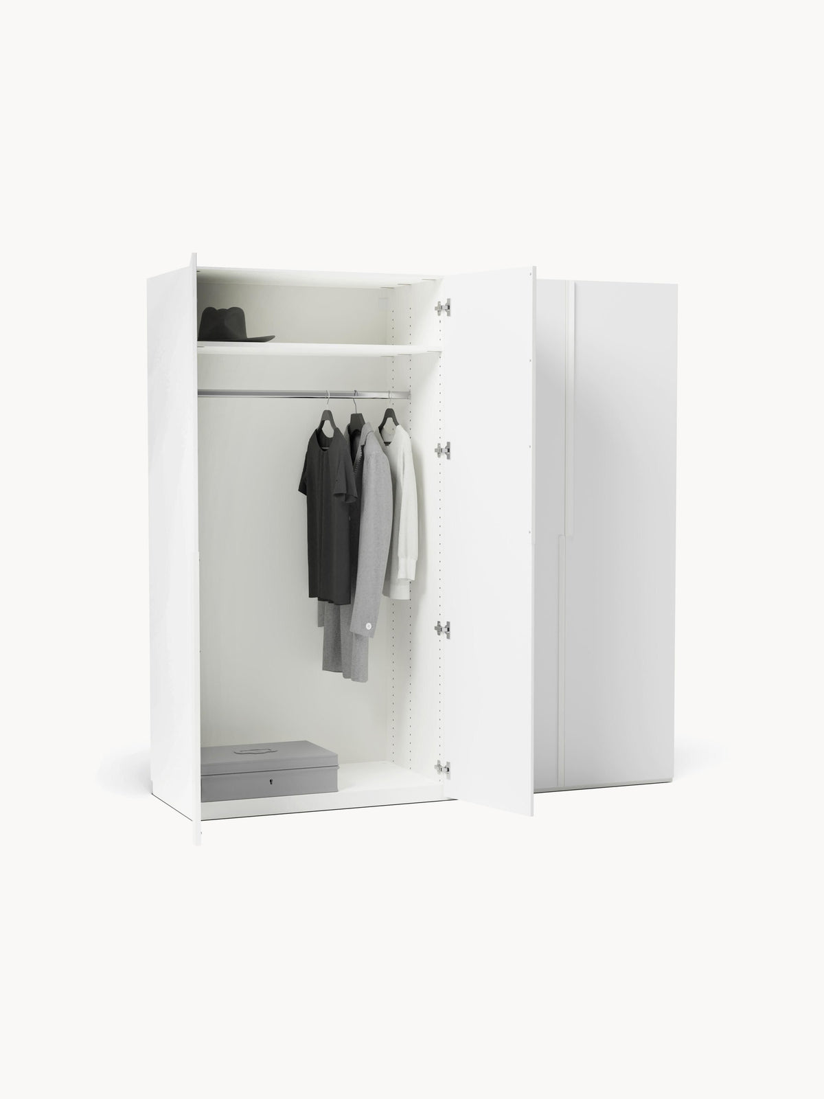 Leon Modular Hinged Door Wardrobe, 200 cm Wide, in various sizes