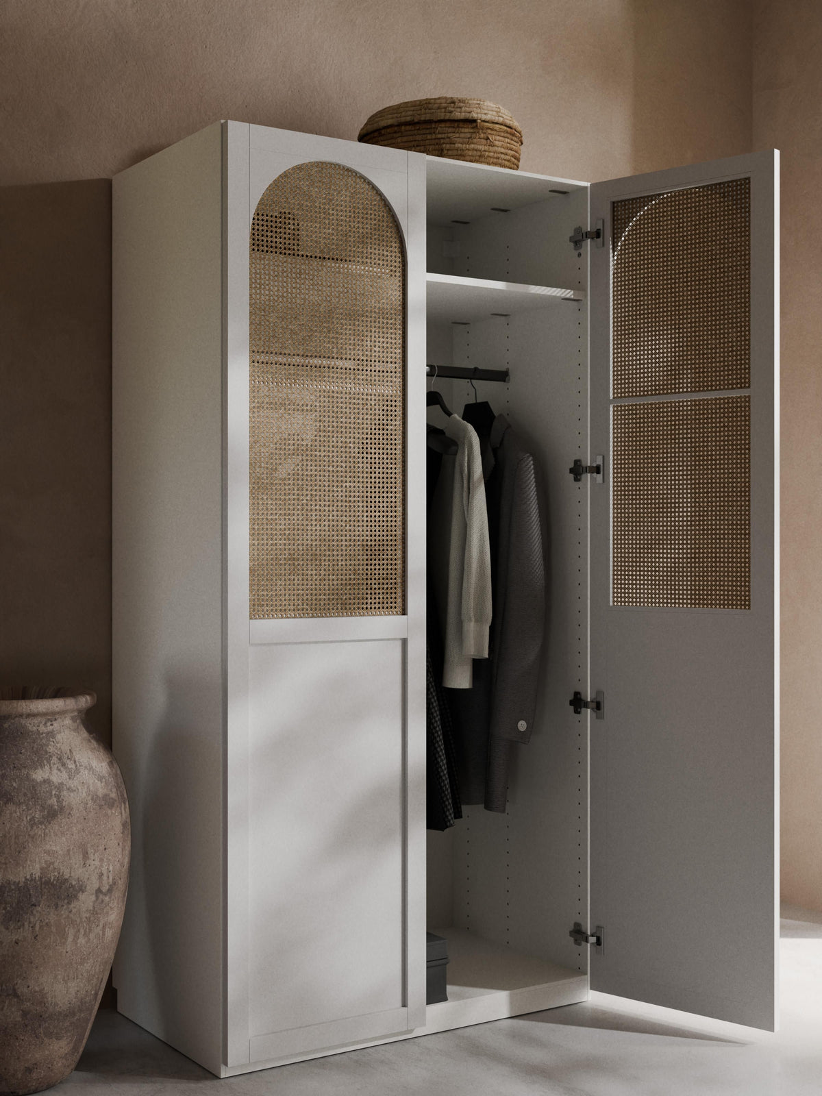 Jeanne Modular Hinged Door Wardrobe, 100 cm Wide, in various sizes