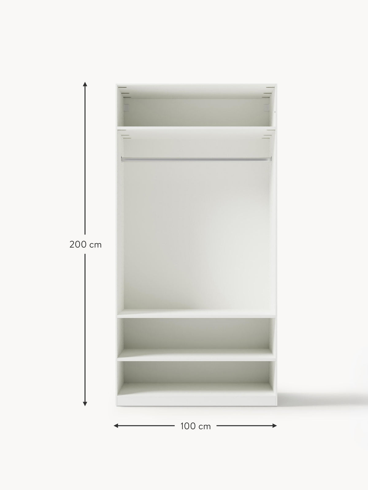 Jeanne Modular Hinged Door Wardrobe, 100 cm Wide, in various sizes