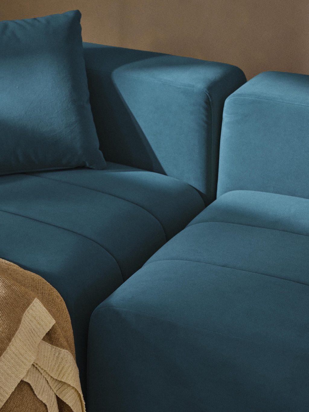 Lena Modular Velvet Sofa (2-seater) with Ottoman (left/right)