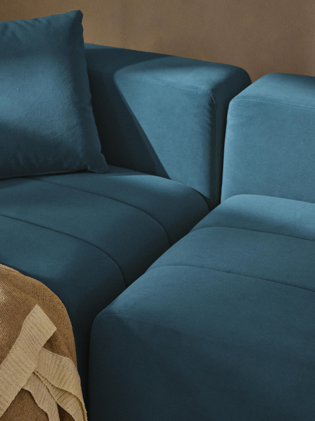 Lena Modular Velvet Sofa (2-seater) with Ottoman (left/right)