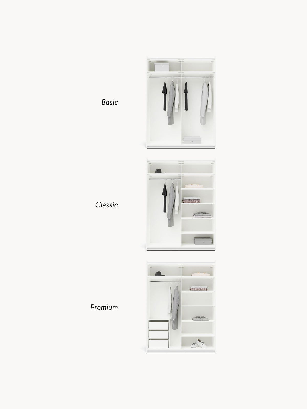 Charlotte Modular Sliding Door Wardrobe, 150 cm Wide, in various sizes