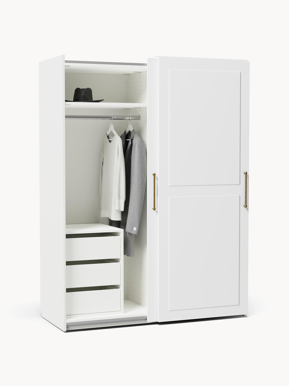 Charlotte Modular Sliding Door Wardrobe, 150 cm Wide, in various sizes