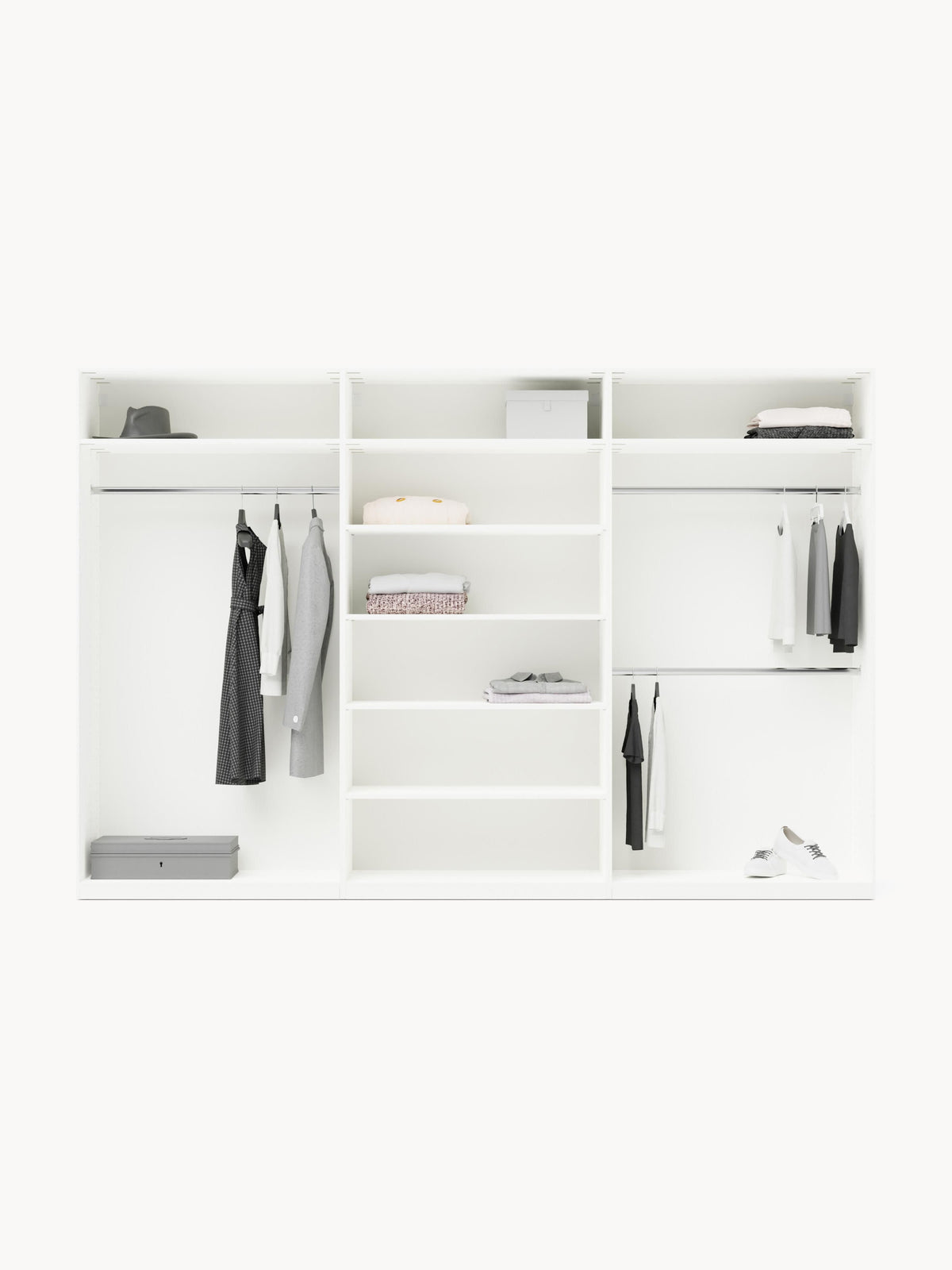 Charlotte Modular Hinged Door Wardrobe, 100 cm Wide, in various sizes