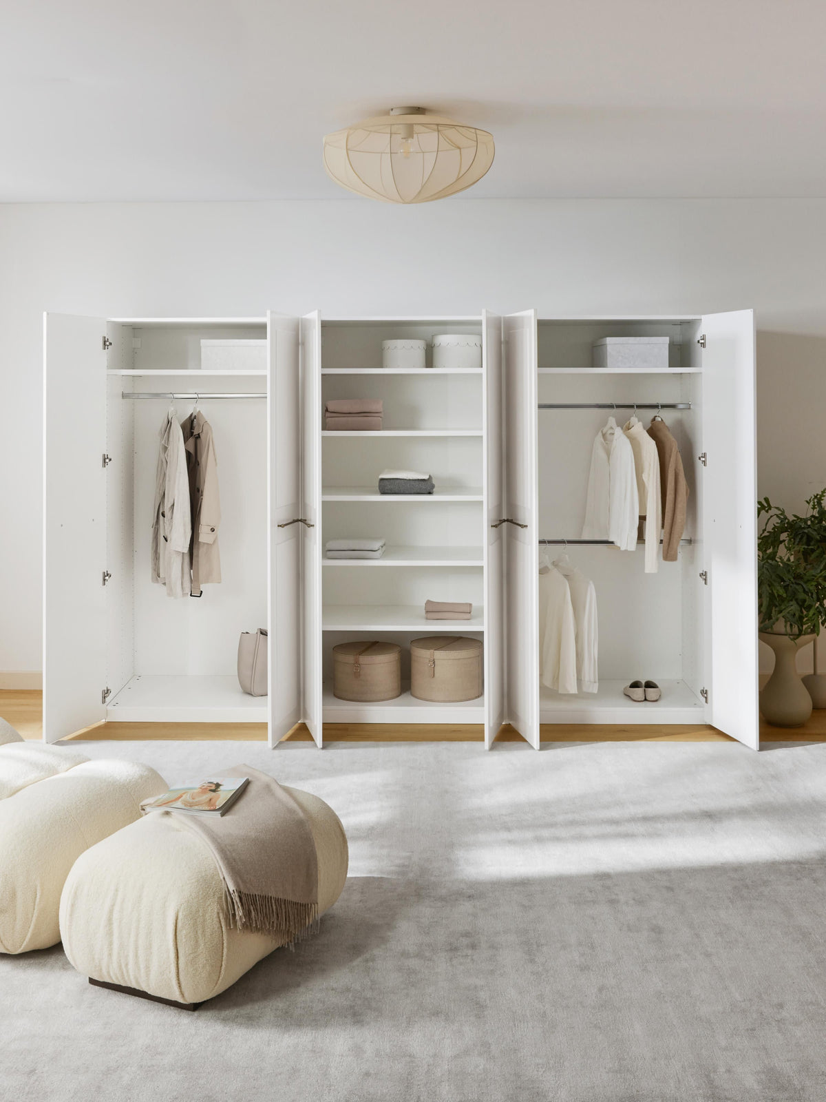 Charlotte Modular Hinged Door Wardrobe, 100 cm Wide, in various sizes