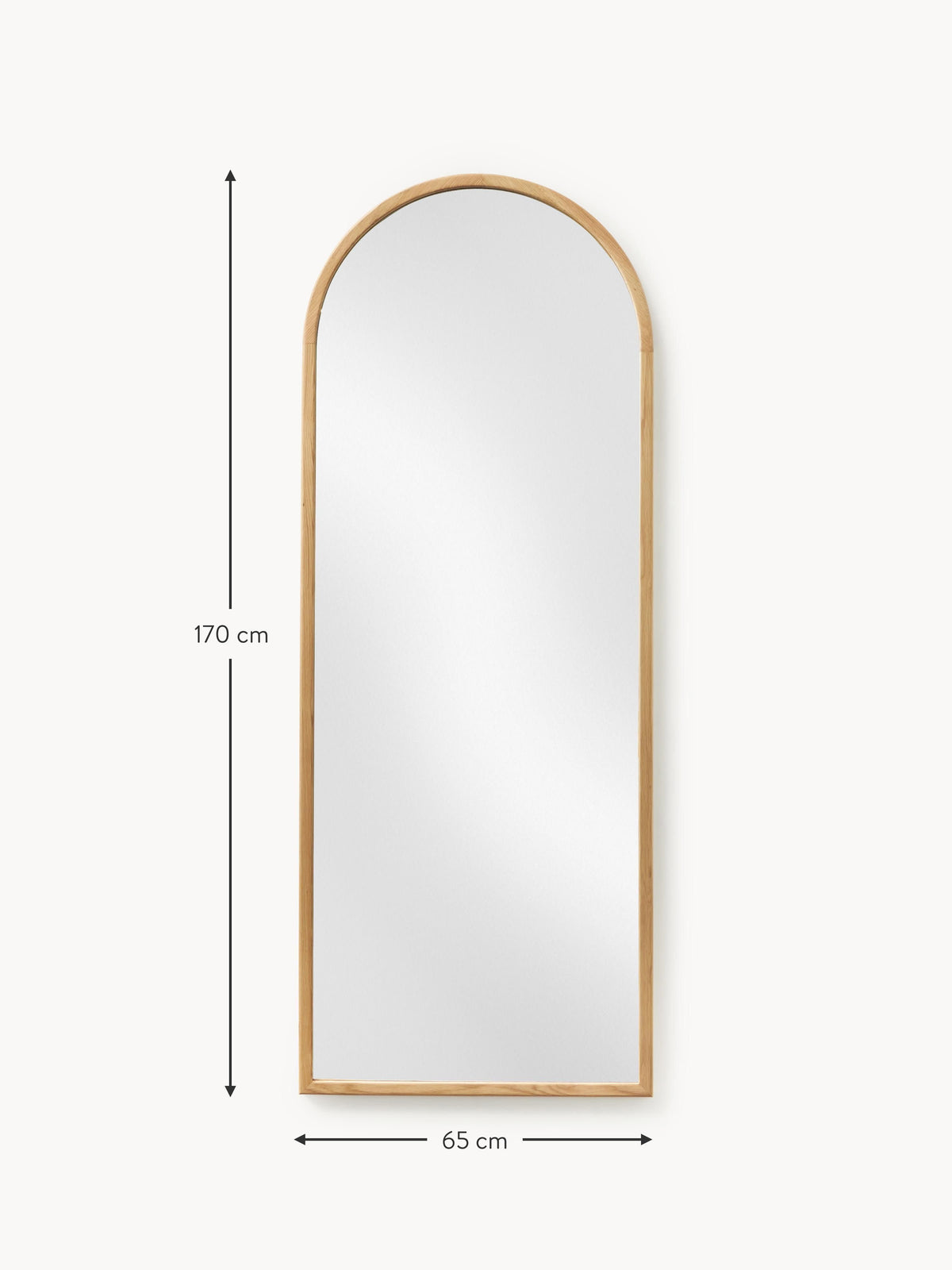 Levan Full-Length Leaner Mirror with Oak Wood Frame