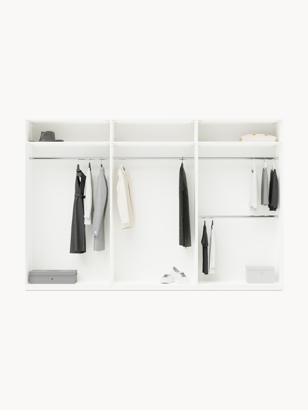 Charlotte Modular Hinged Door Wardrobe, 300 cm Wide, in various sizes