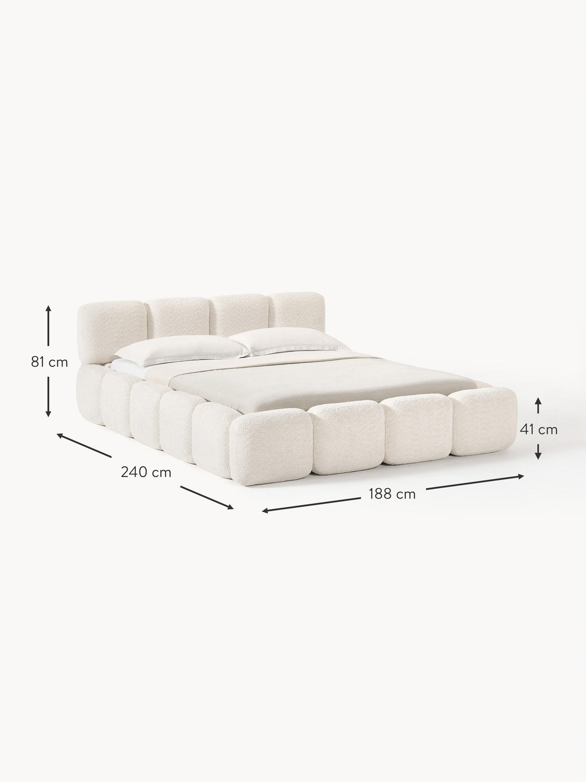 Tayla Upholstered Teddy Bouclé Bed