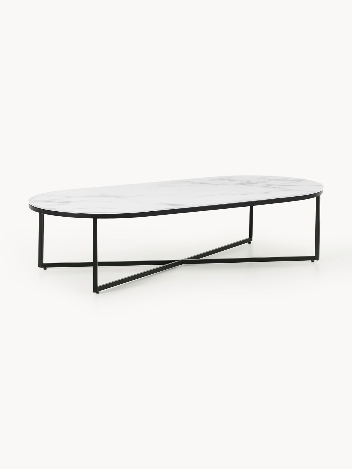 Gallery image 1 - Oval Coffee Table Antigua with Marble Effect Glass Top