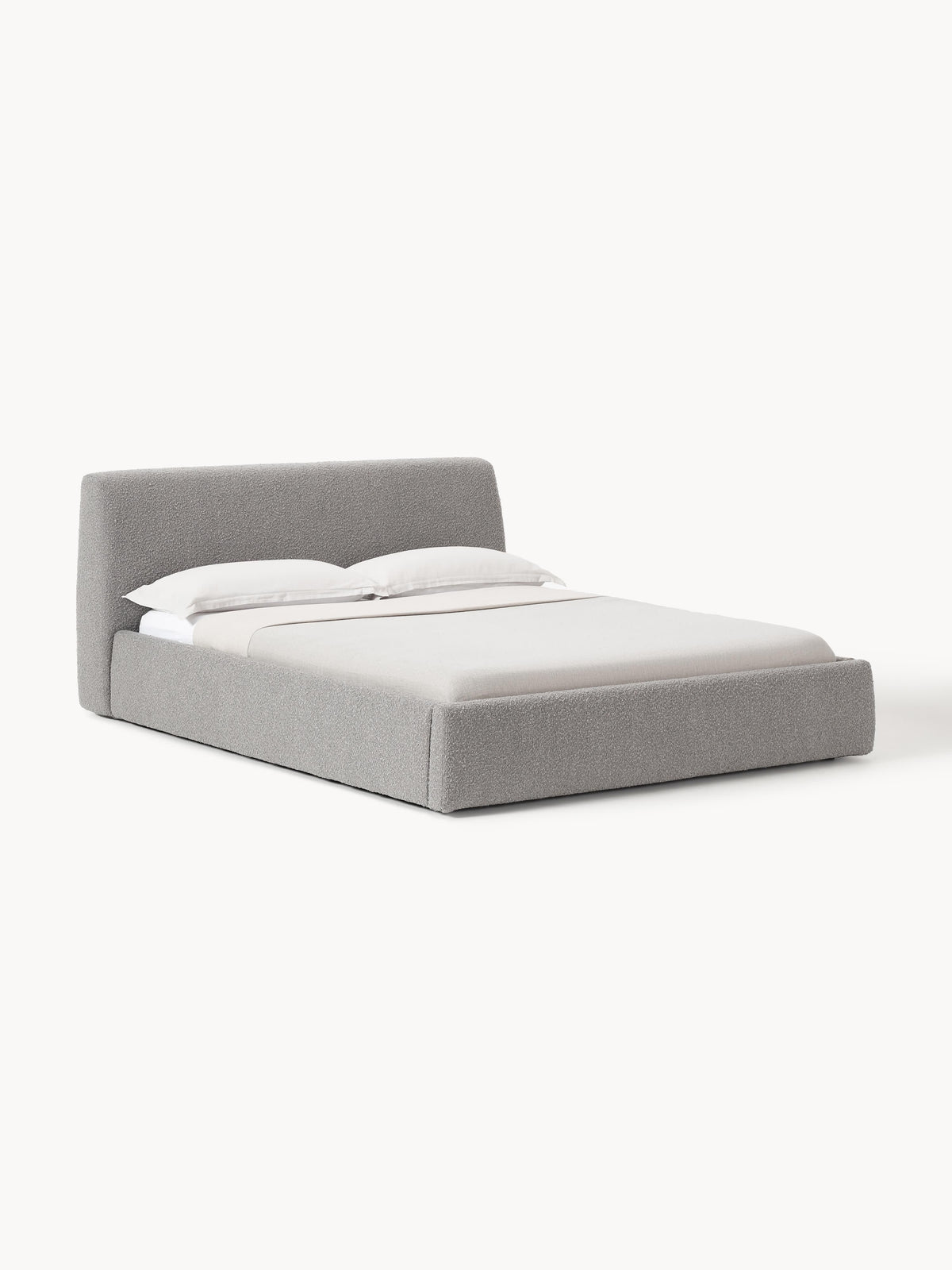 Gallery image 1 - Upholstered Bouclé Bed Cloud with Storage Space