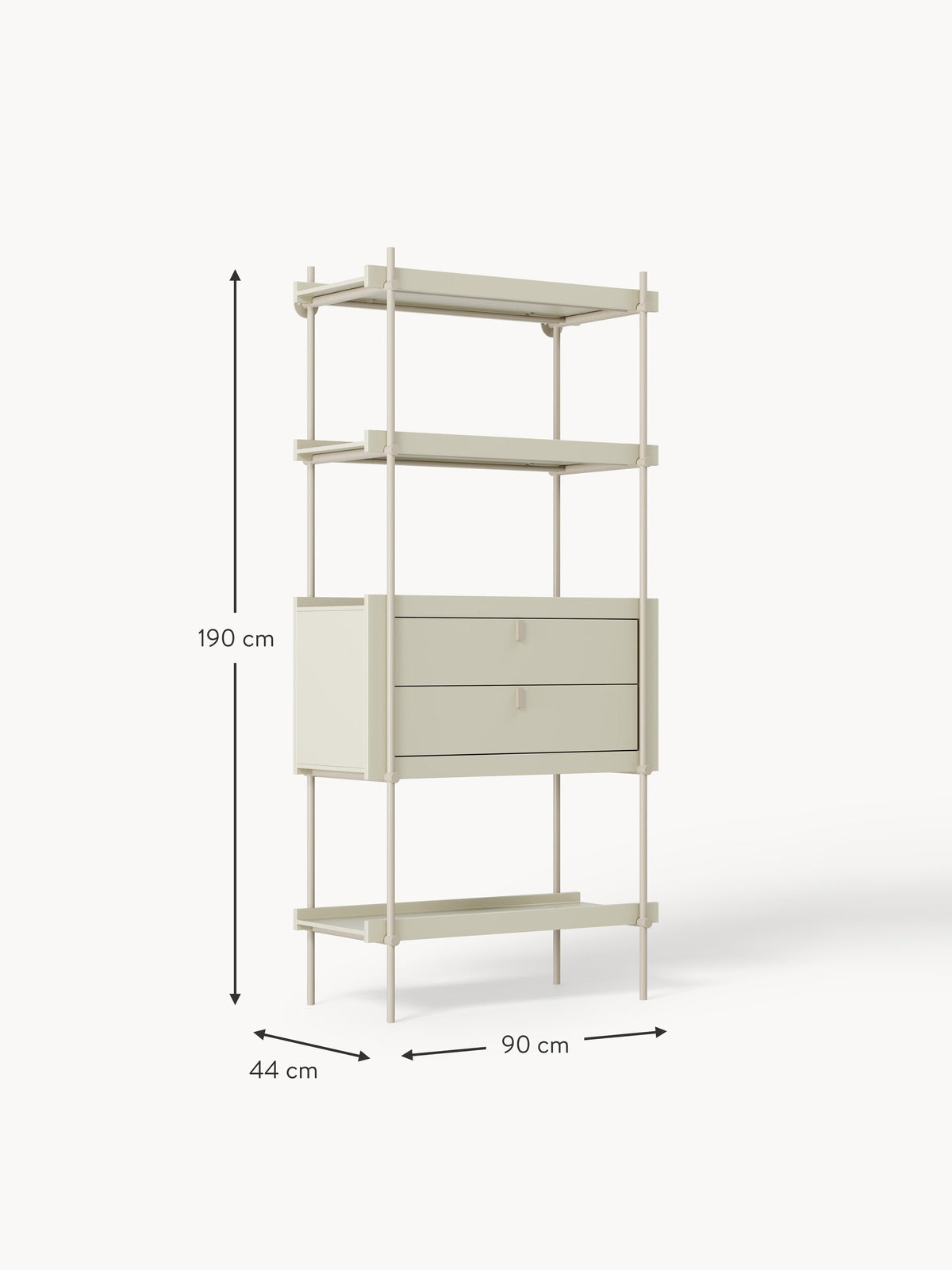 Rio Tall Shelving Unit with Drawers