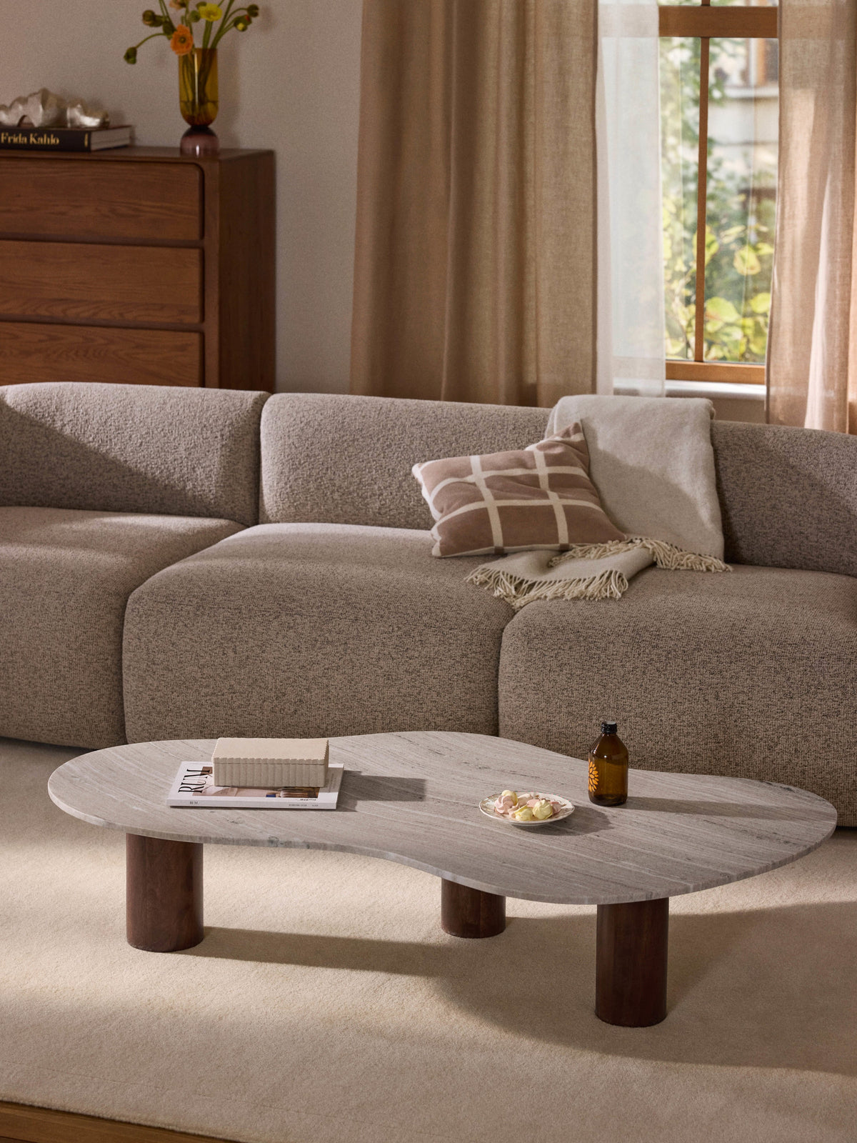 Naruto Organic-Shaped Marble Coffee Table