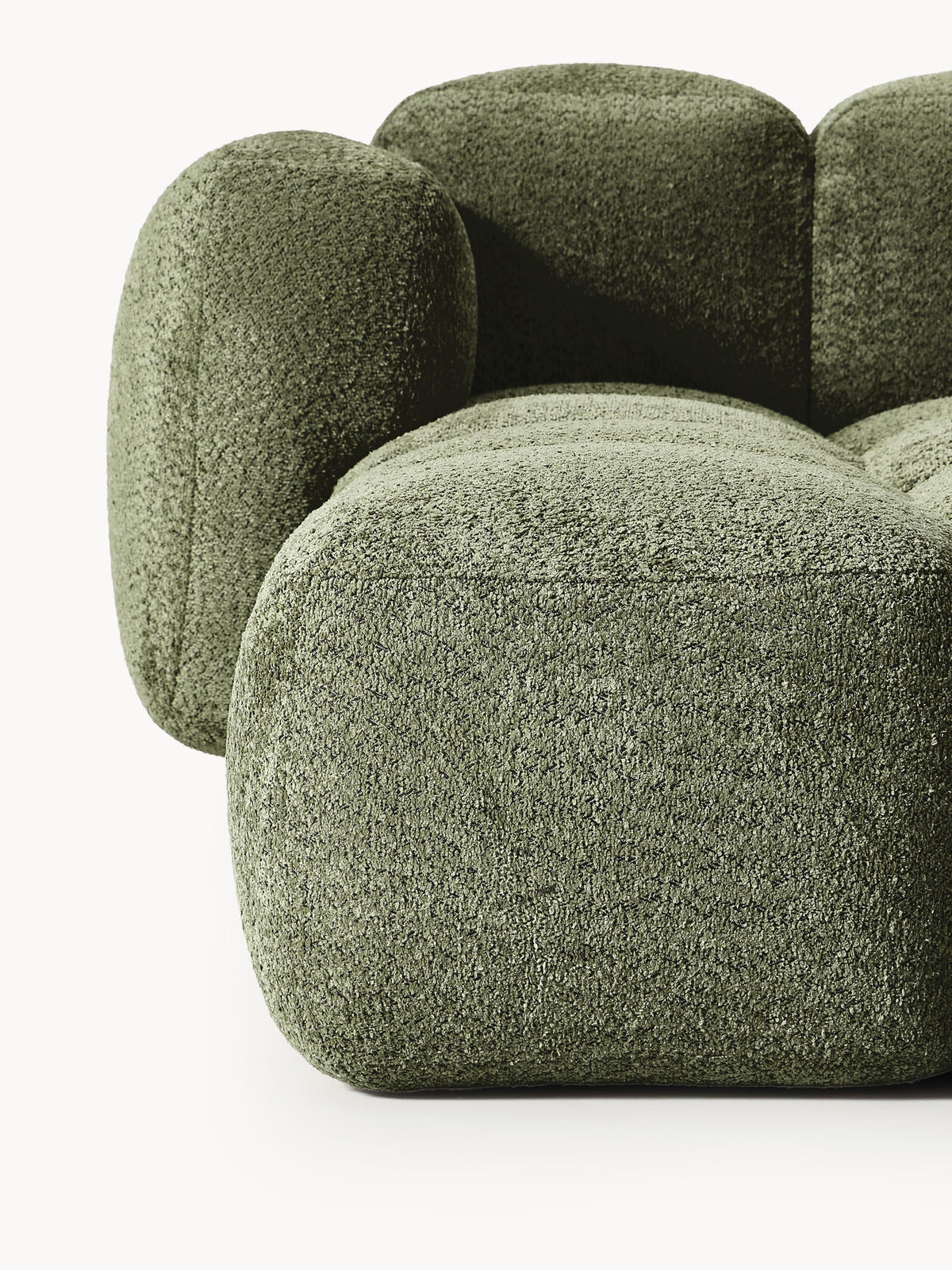 Tayla Modular Teddy-Bouclé Sofa (3-seater) with Ottoman (left/right)