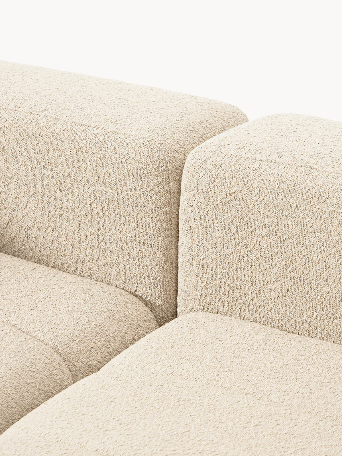Lena Bouclé Modular Sofa (2-seater) with Ottoman (left/right)