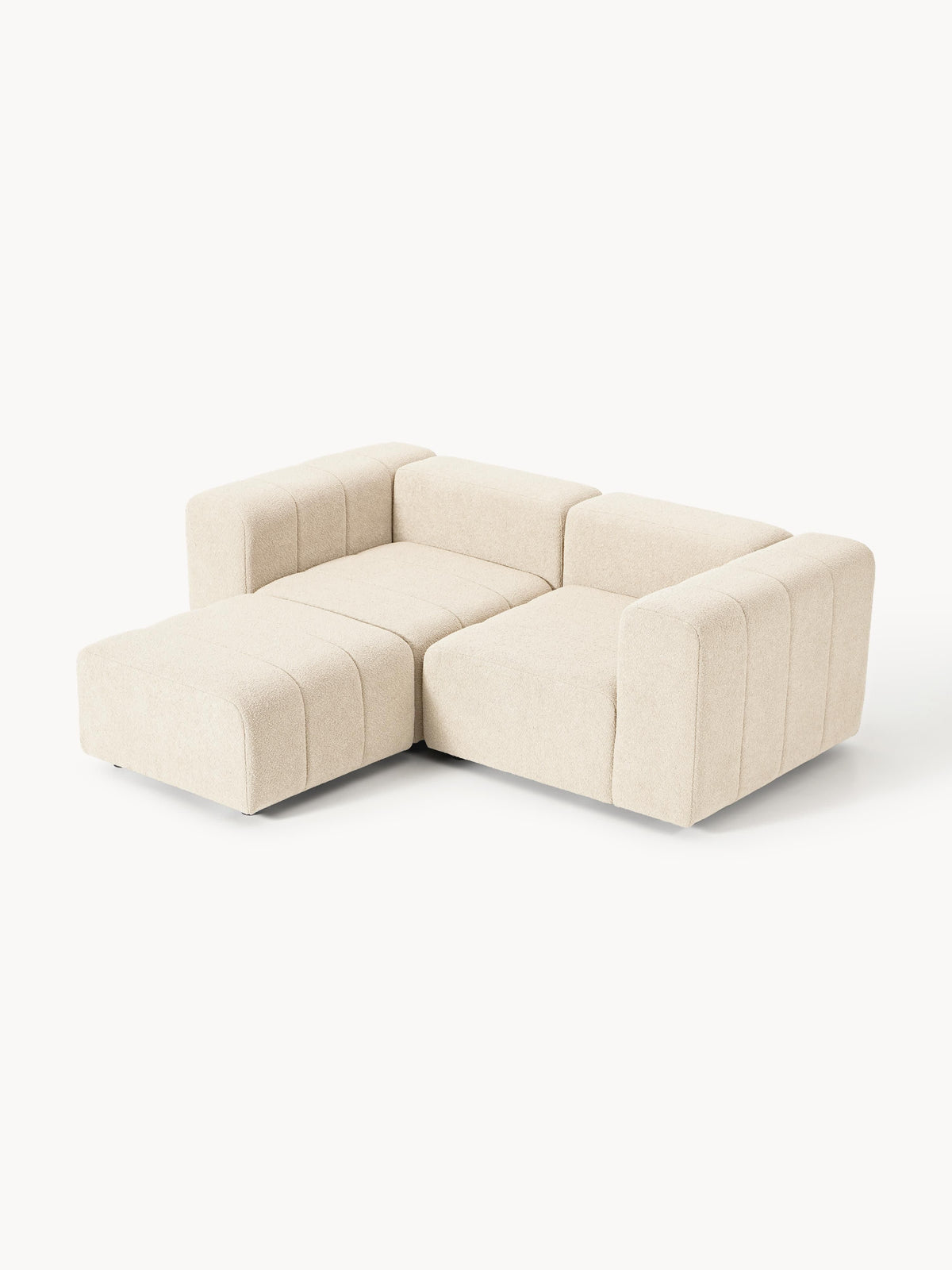 Lena Bouclé Modular Sofa (2-seater) with Ottoman (left/right)