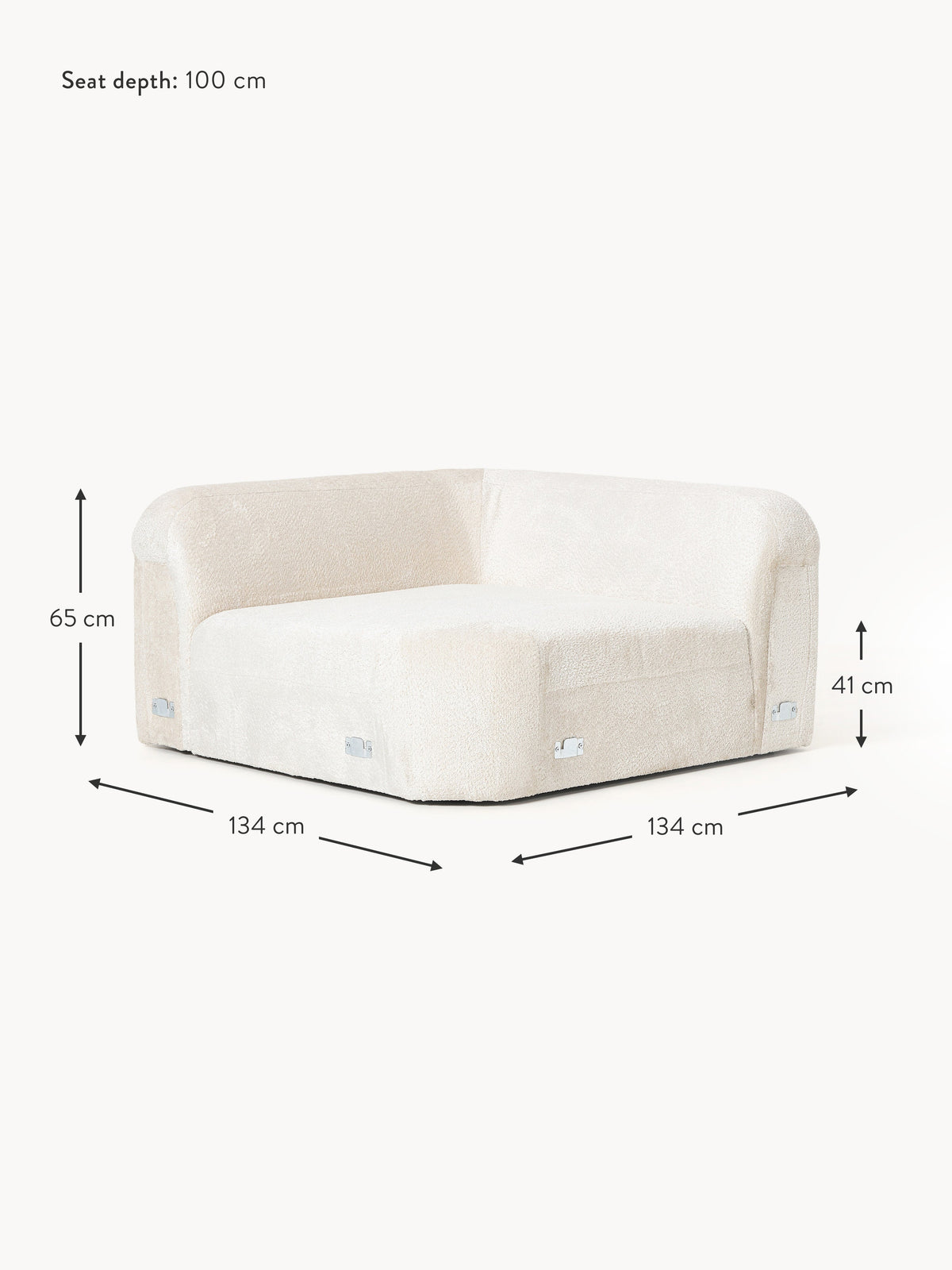 Wolke Round Teddy Bouclé Corner Module