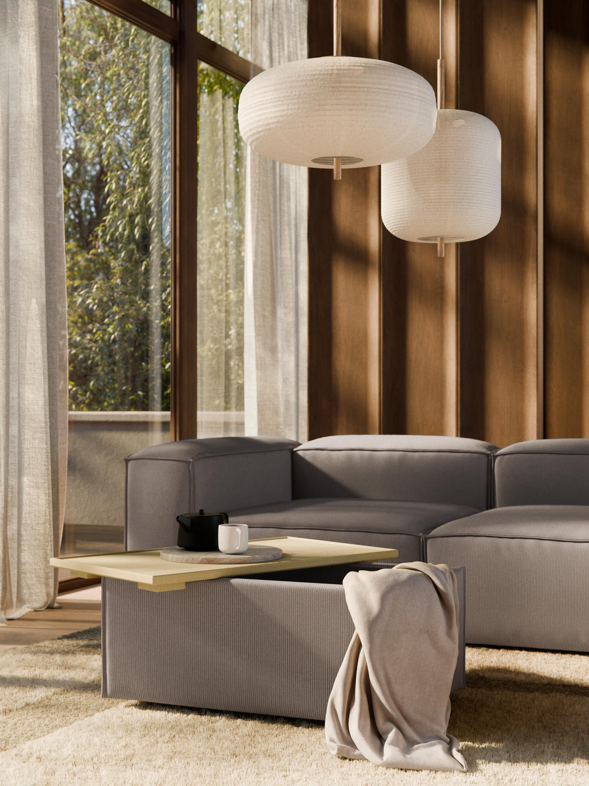Lennon Corduroy Ottoman with Storage