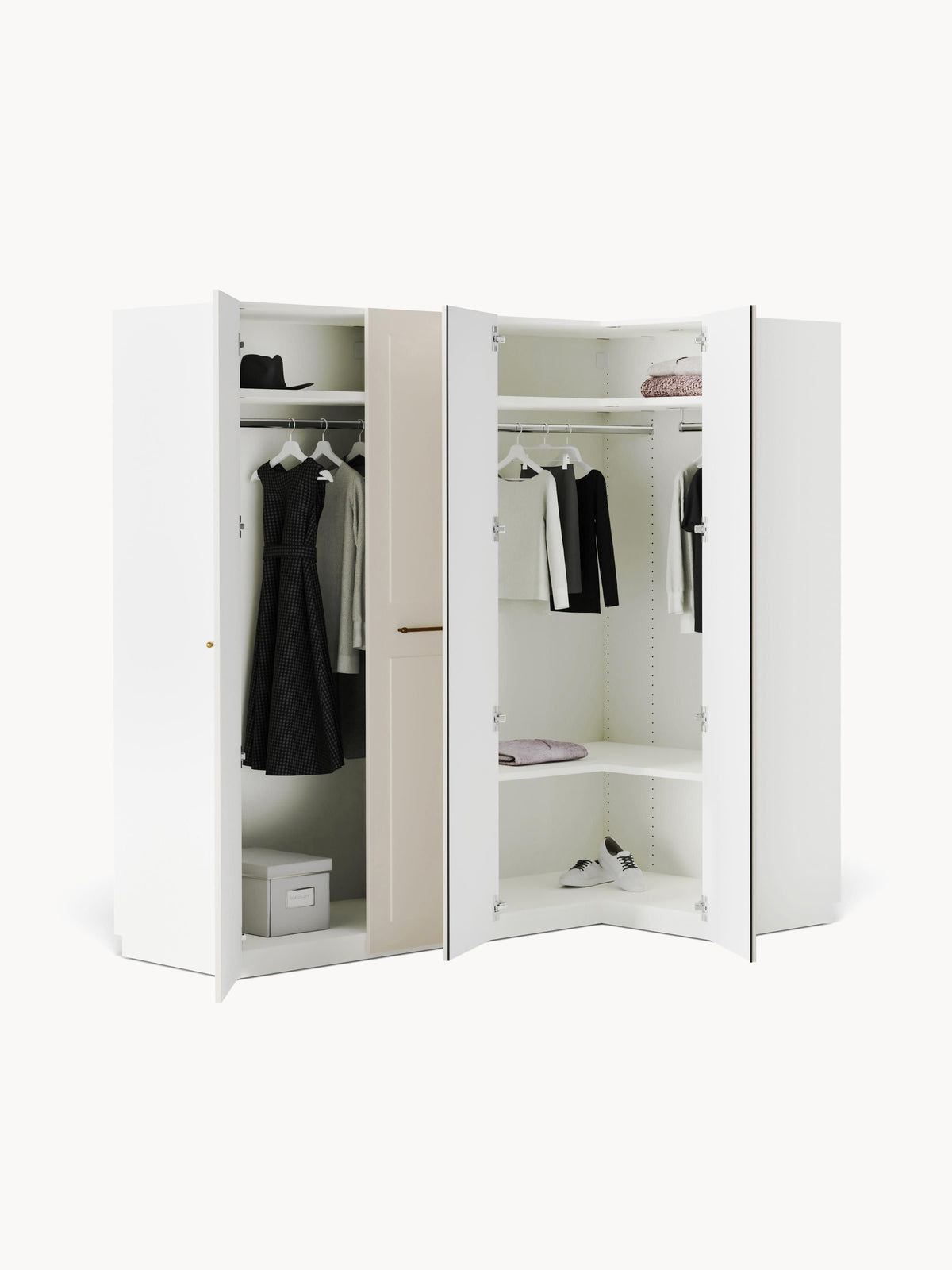 Charlotte Modular Corner Wardrobe, 215 cm Wide, in various sizes