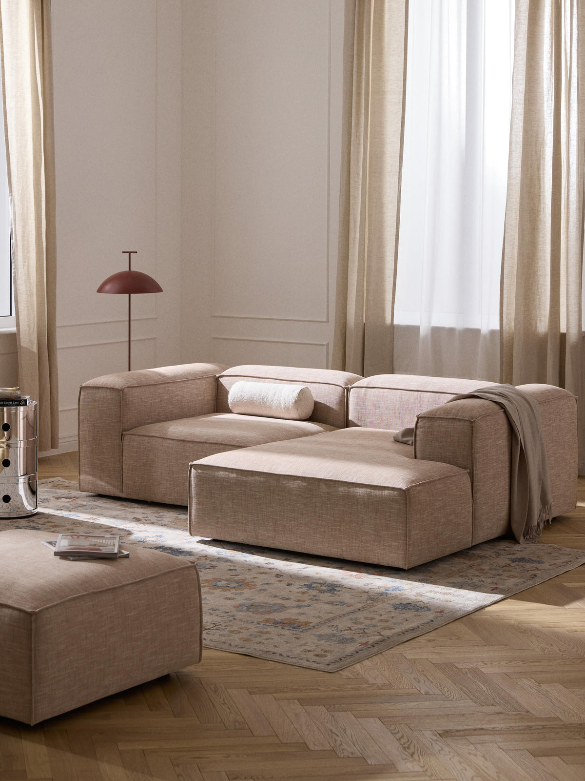 Lennon Linen Blend Modular Corner Sofa (3-seater)