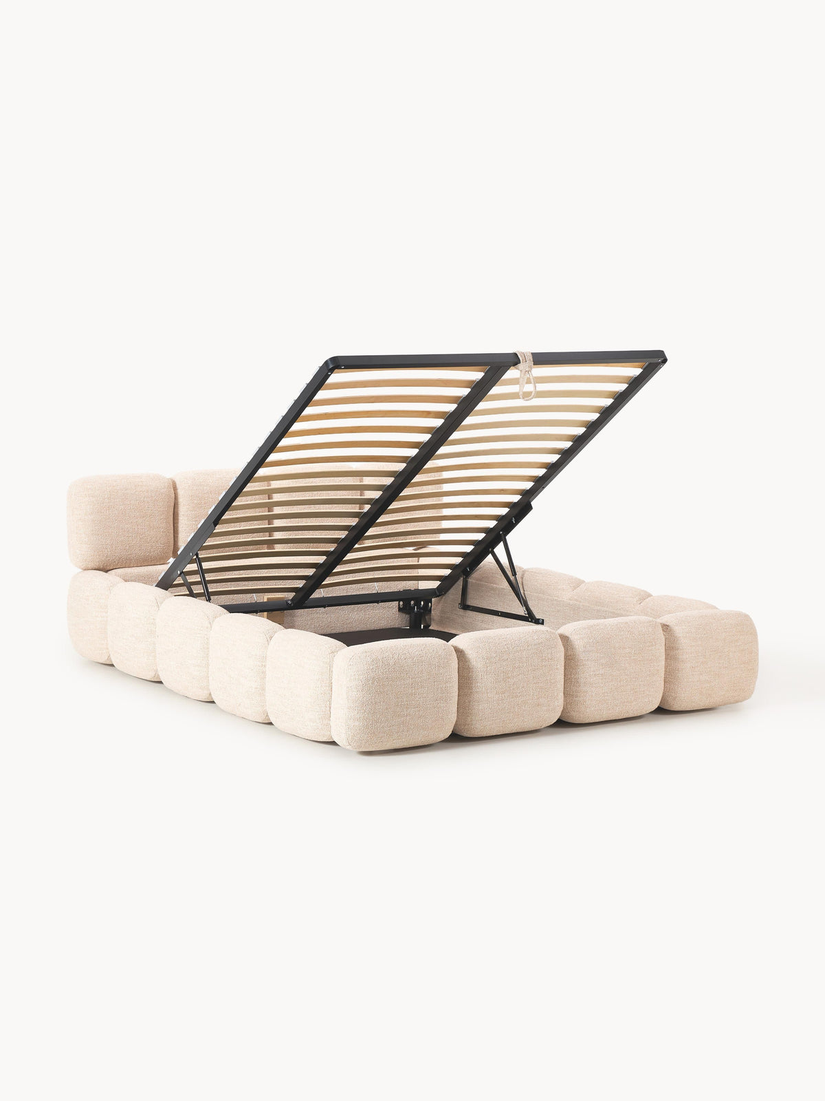 Tayla Upholstered Bouclé Bed with Storage Space