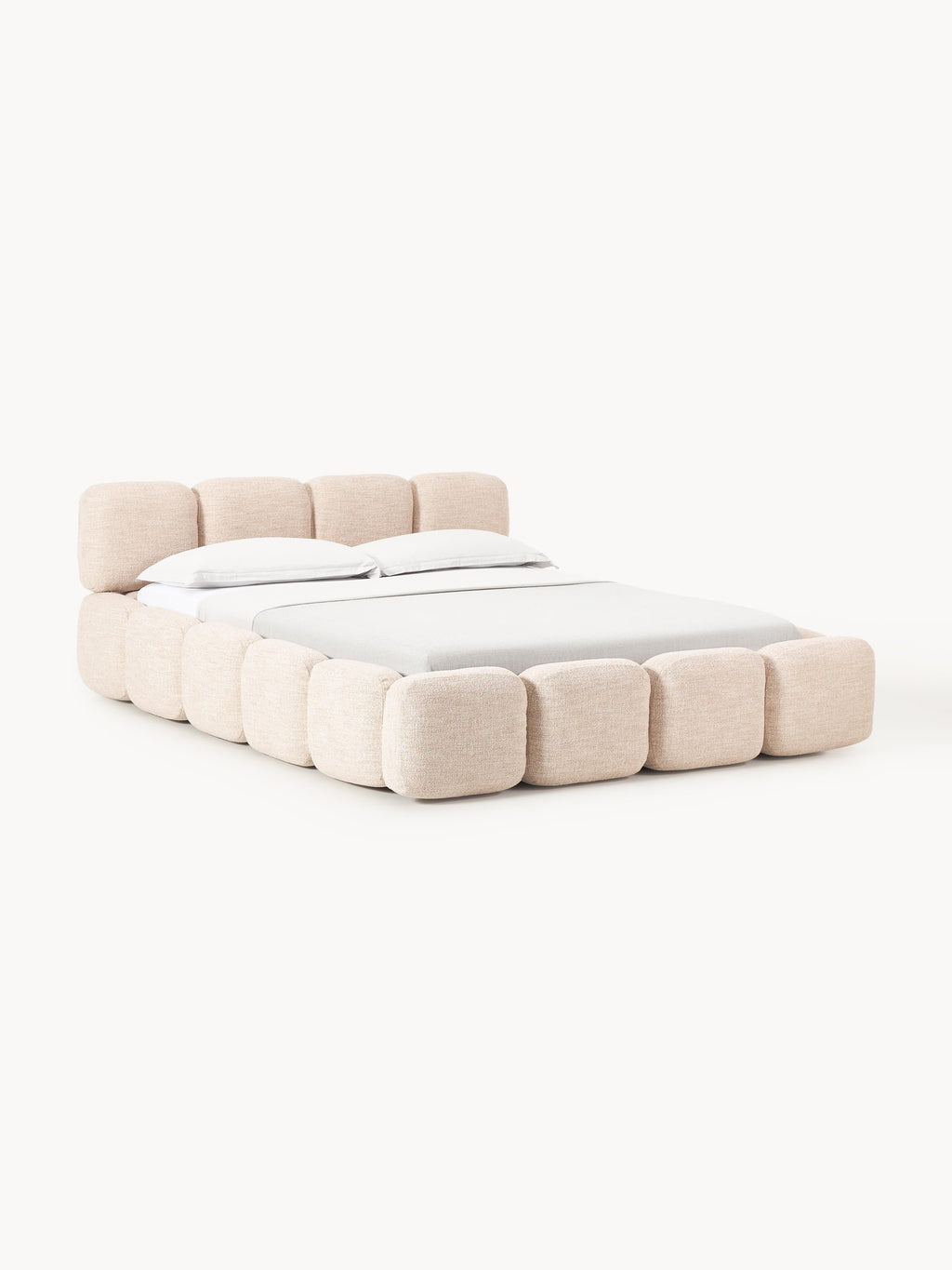 Gallery image 1 - Upholstered Bouclé Bed Tayla with Storage Space