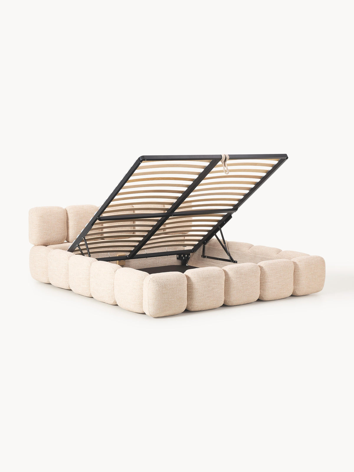 Tayla Upholstered Bouclé Bed with Storage Space