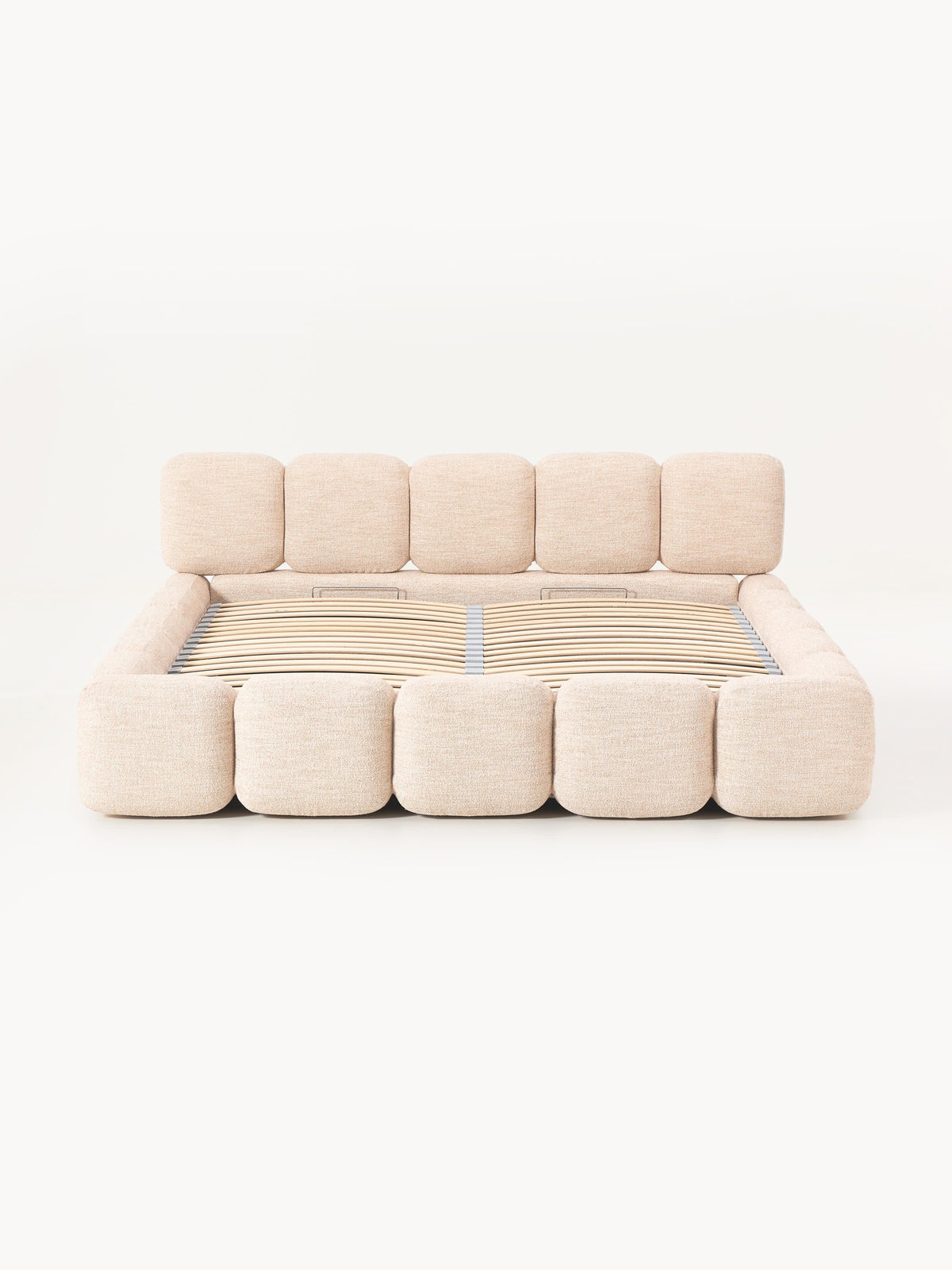 Tayla Upholstered Bouclé Bed with Storage Space