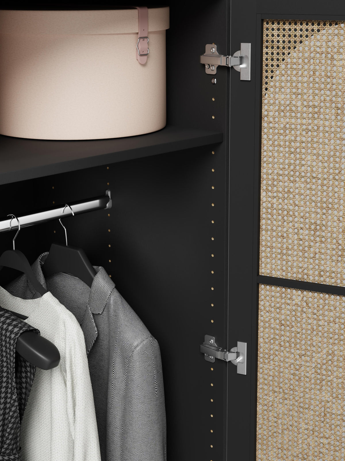 Jeanne Modular Hinged Door Wardrobe, 50 cm Wide, in various sizes