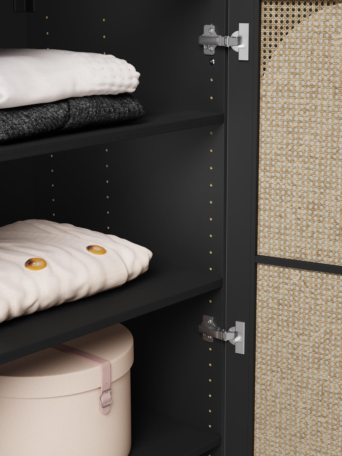 Jeanne Modular Hinged Door Wardrobe, 50 cm Wide, in various sizes