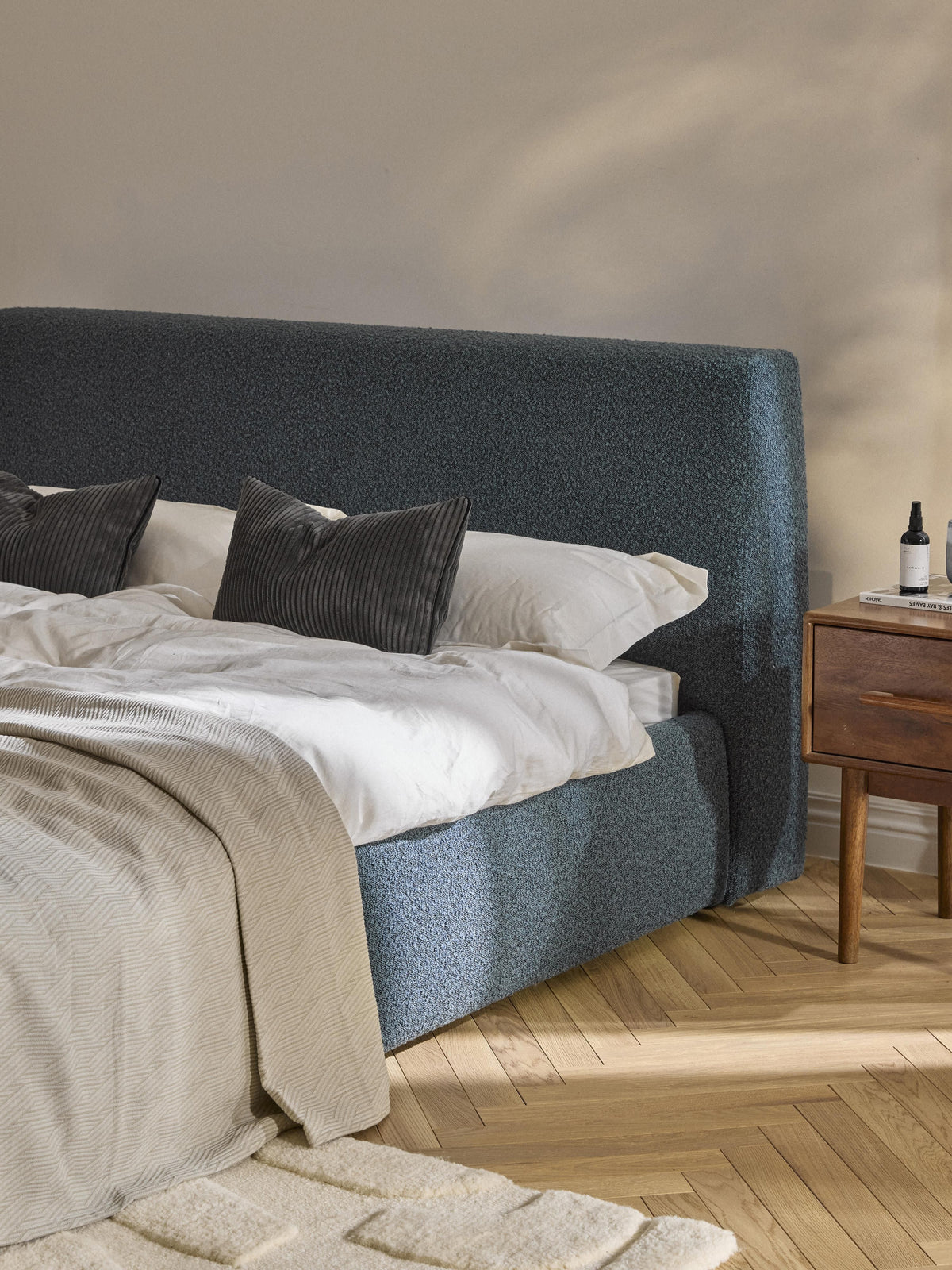 Cloud Upholstered Bouclé Bed