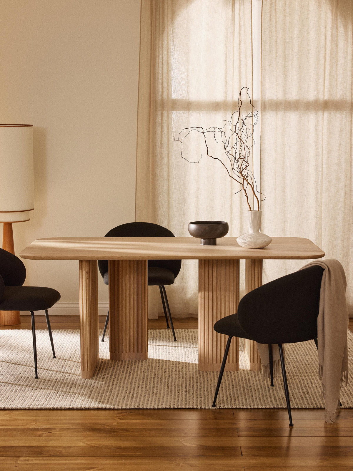 Jolka Oak Wood Dining Table, in various sizes