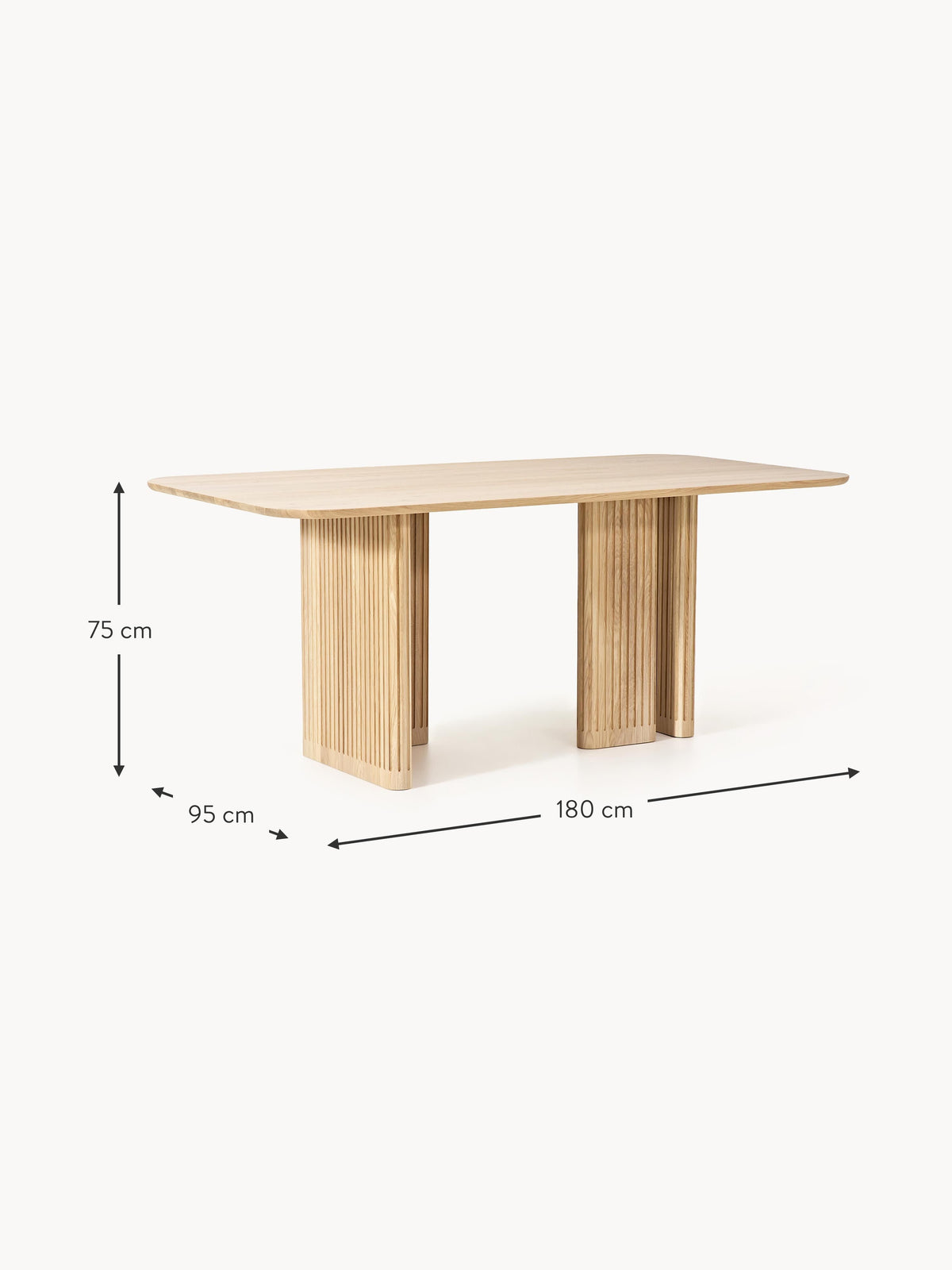 Jolka Oak Wood Dining Table, in various sizes