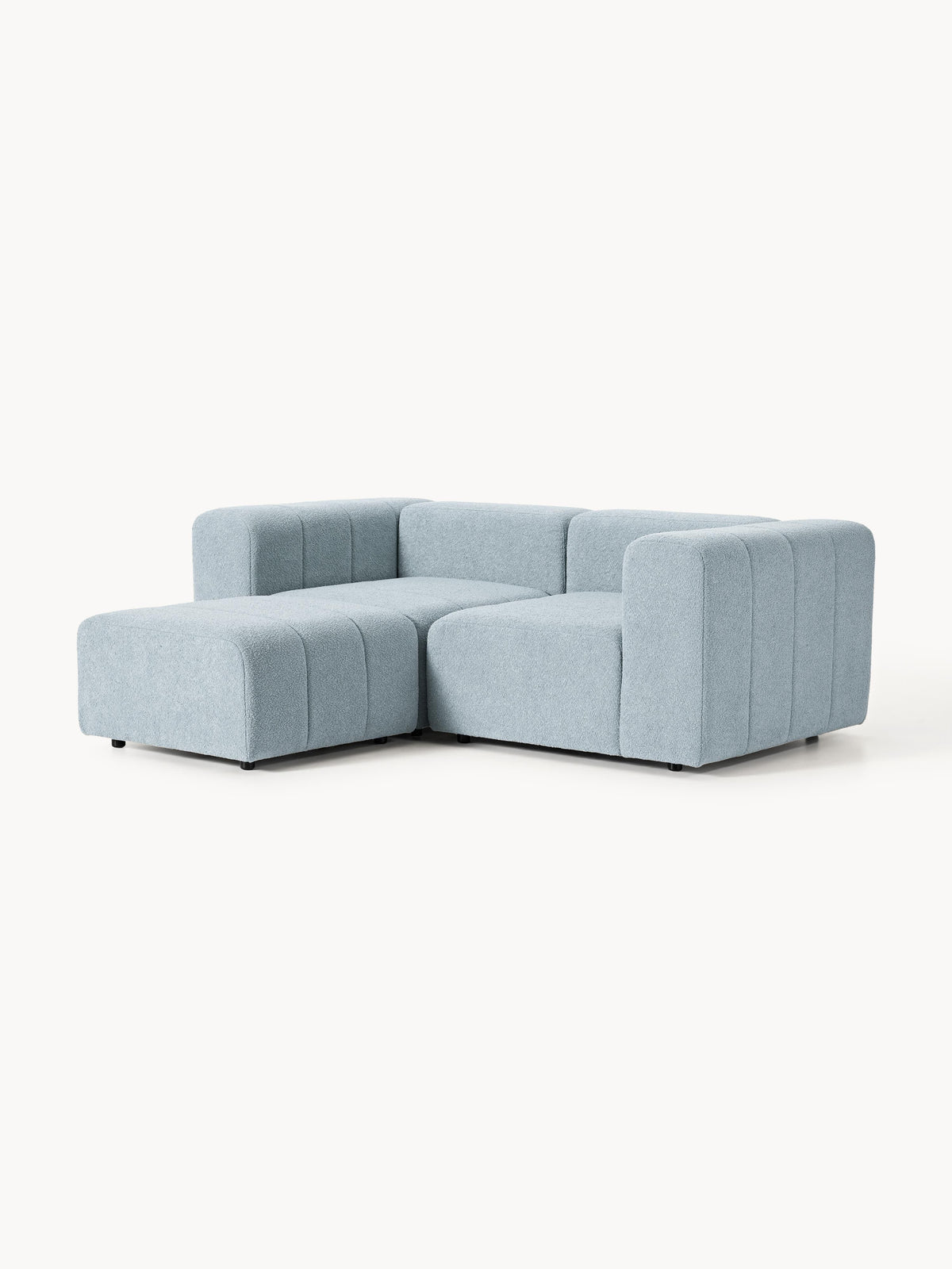 Lena Bouclé Modular Sofa (2-seater) with Ottoman (left/right)