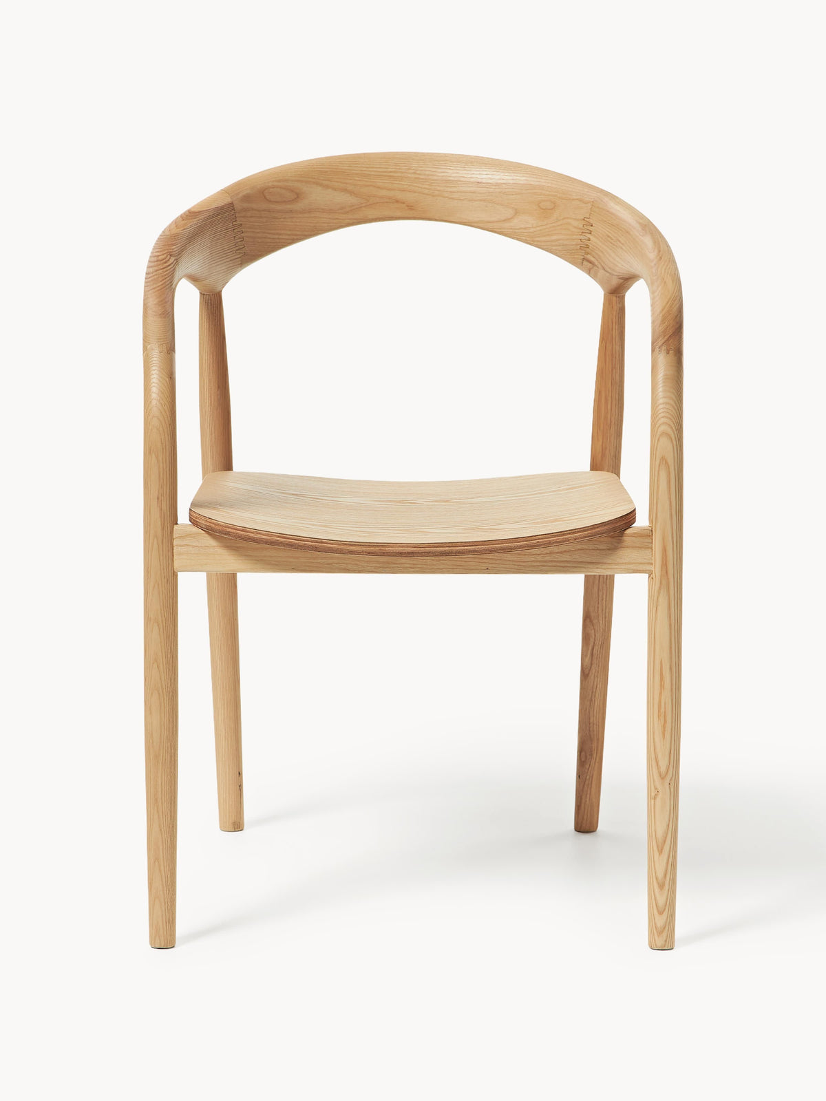 Camille Ash Wood Dining Chair with Armrests