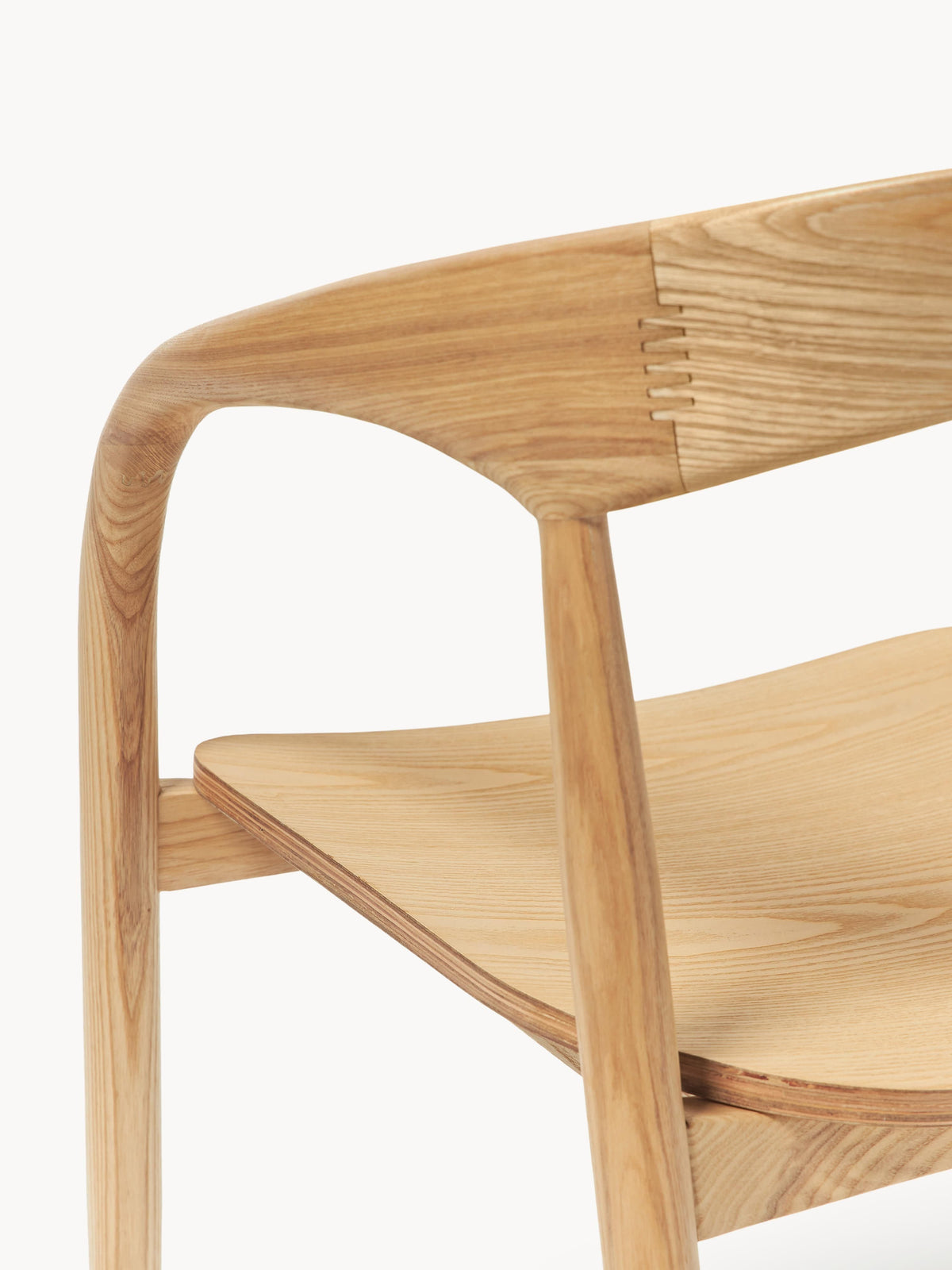 Camille Ash Wood Dining Chair with Armrests